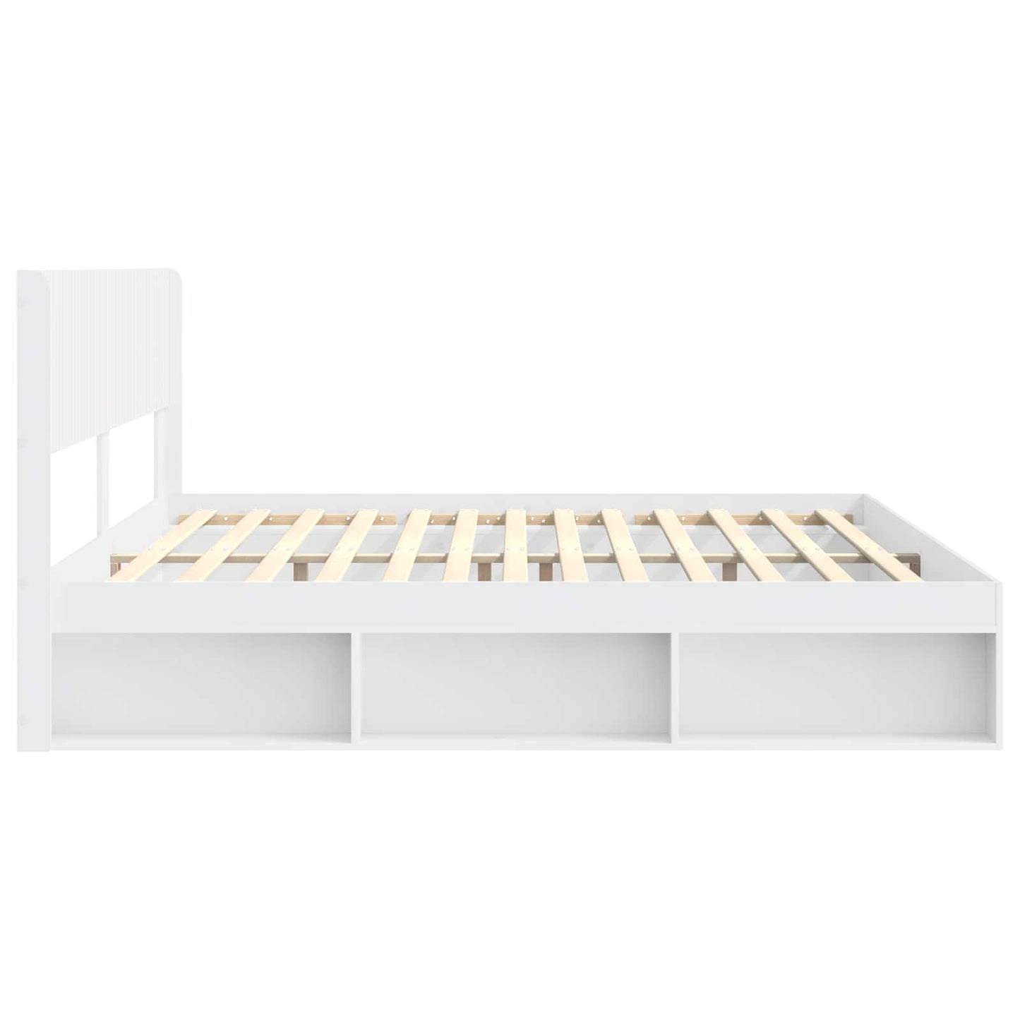Bed Frame with Storage and Headboard White 180 x 200 cm