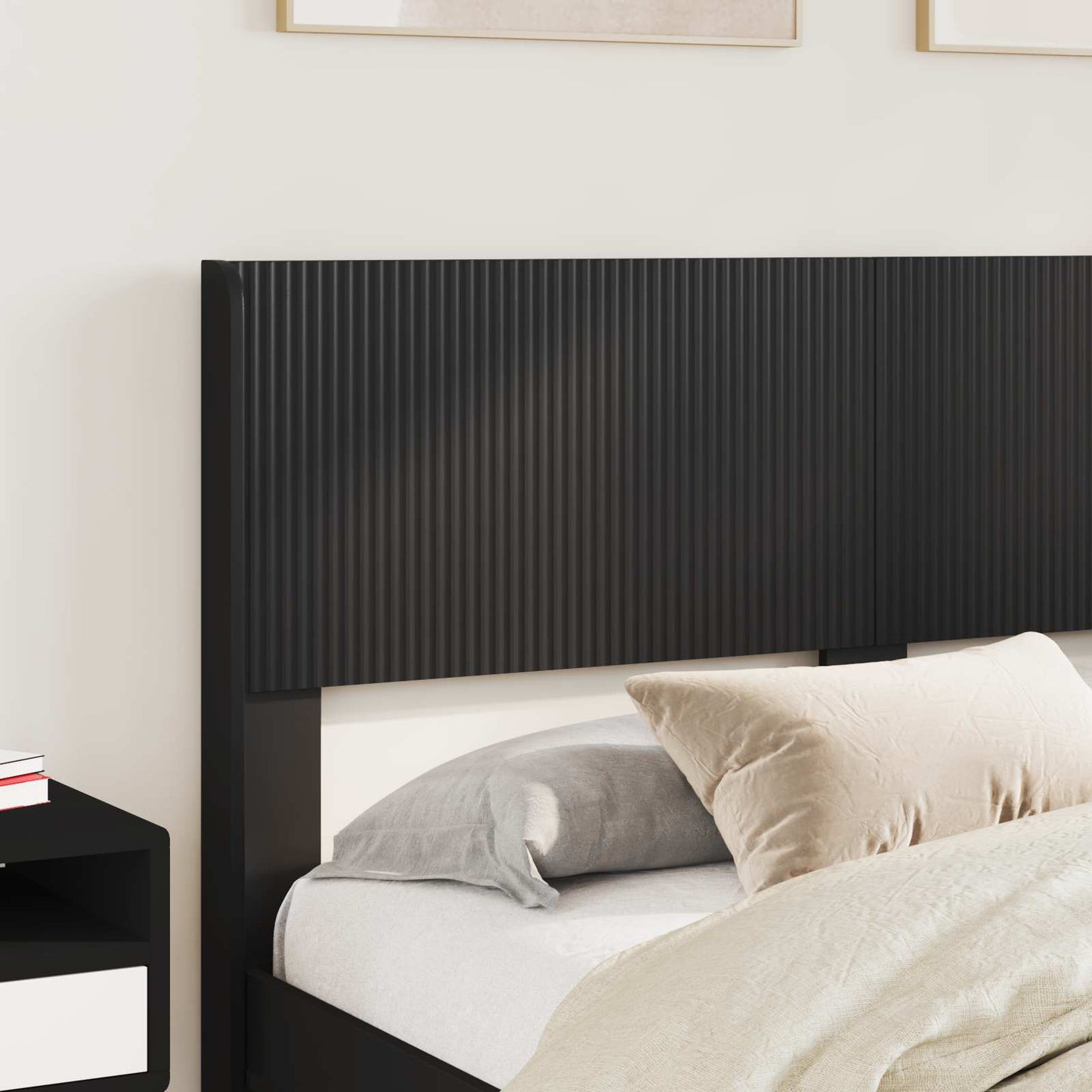 Bed Frame with Storage and Headboard Black 160 x 200 cm