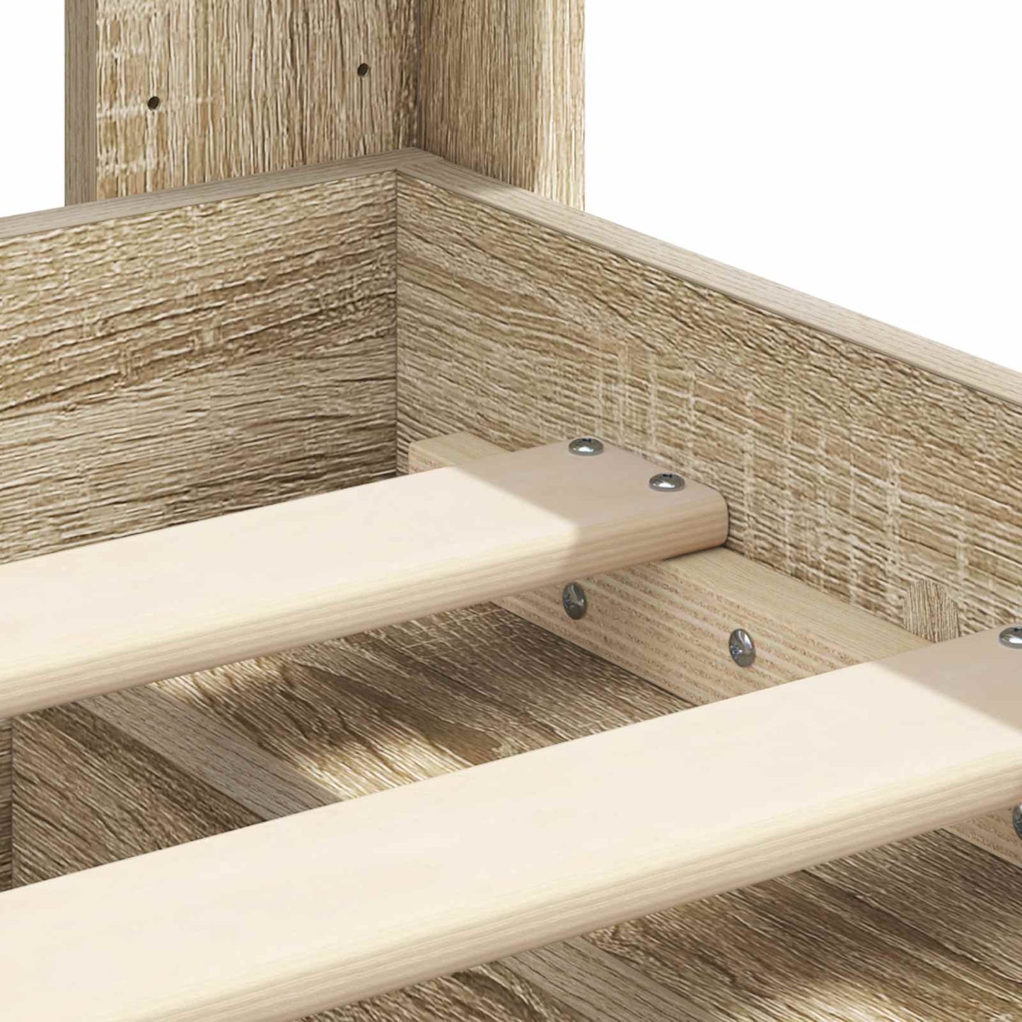 Bed Frame with Storage and Headboard Sonoma Oak 140 x 200 cm