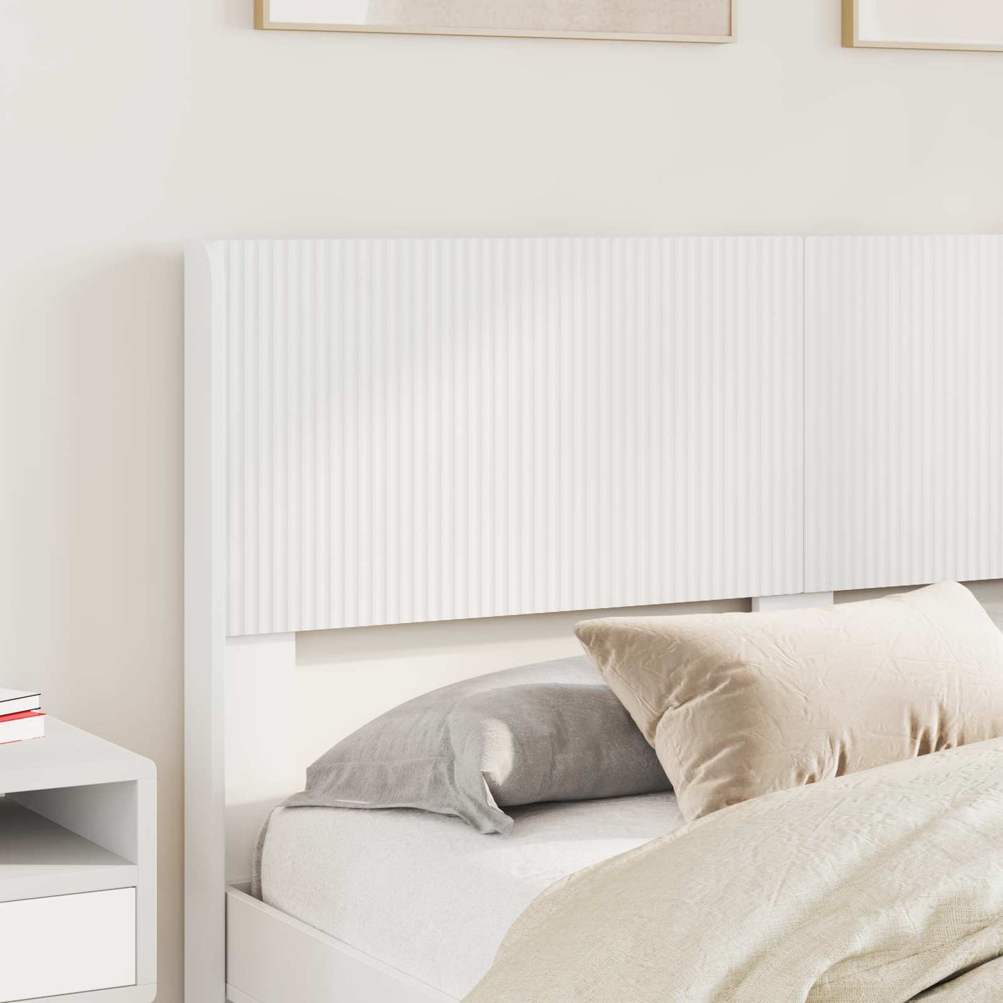 Bed Frame with Storage and Headboard White 140 x 190 cm