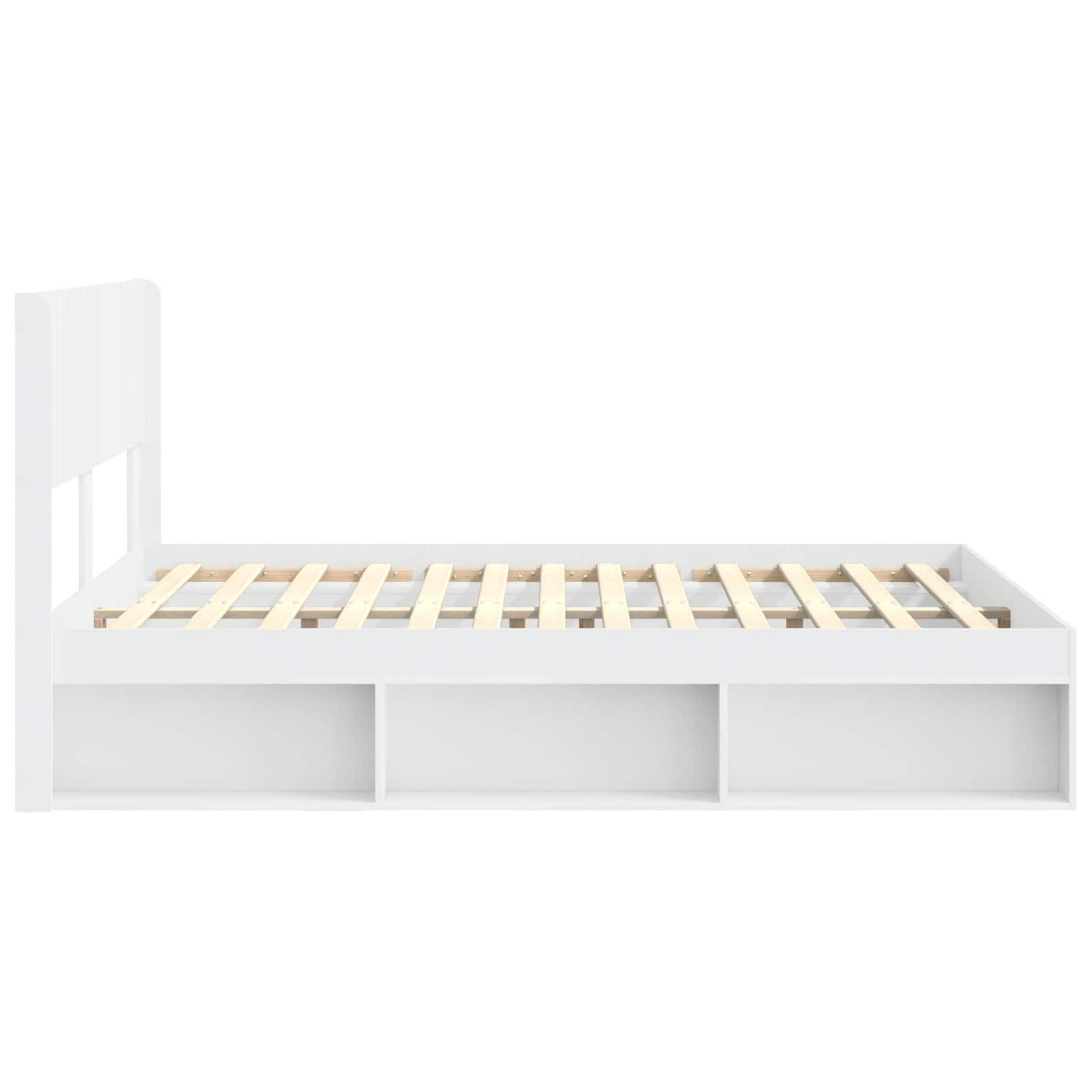 Bed Frame with Storage and Headboard White 140 x 190 cm