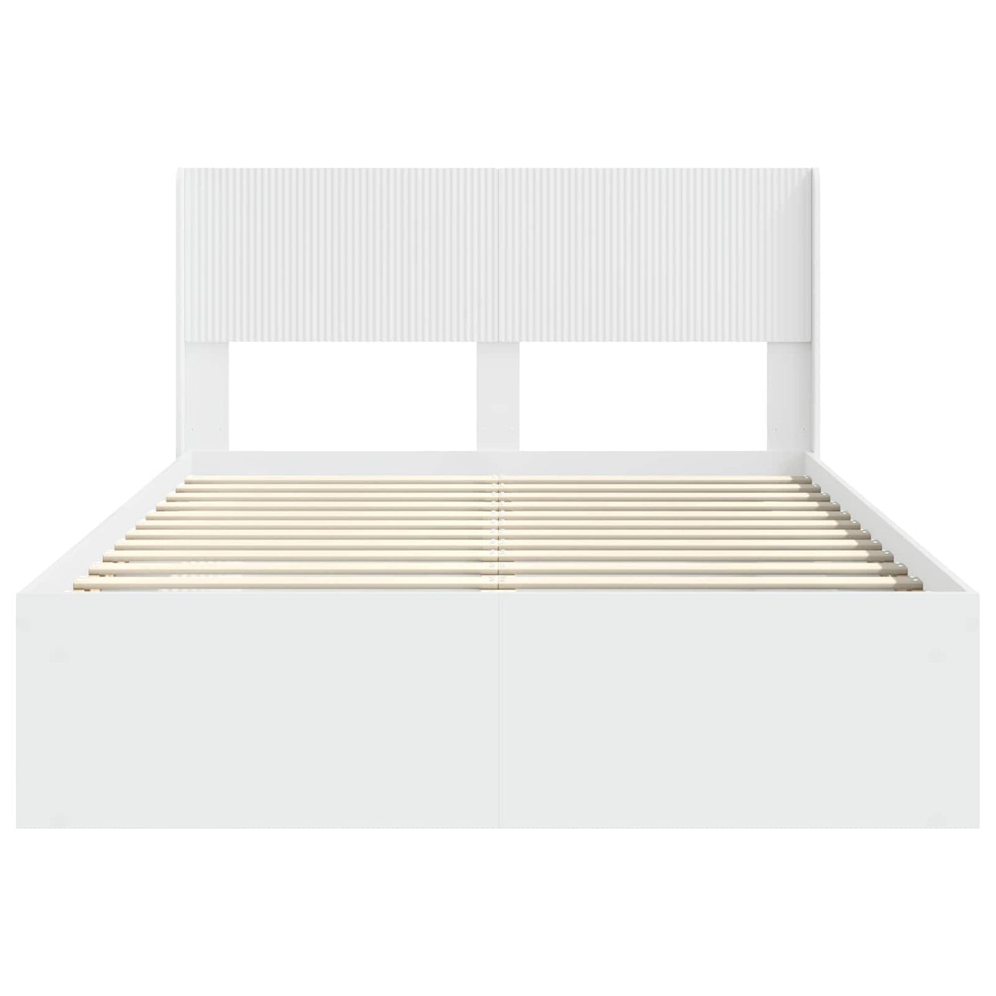 Bed Frame with Storage and Headboard White 120 x 200 cm