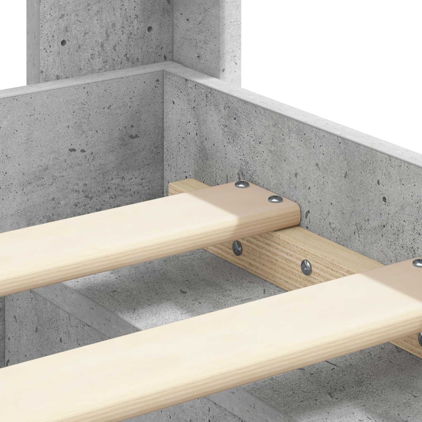 Bed Frame with Storage and Headboard Concrete Grey 120 x 200 cm
