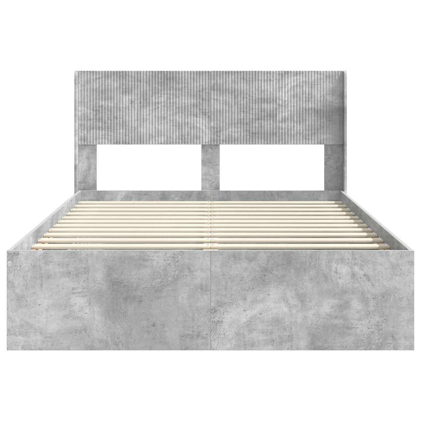 Bed Frame with Storage and Headboard Concrete Grey 120 x 200 cm