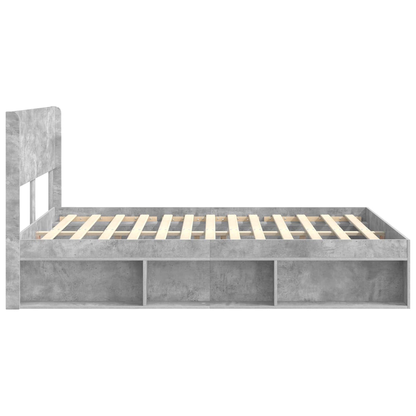 Bed Frame with Storage and Headboard Concrete Grey 120 x 200 cm