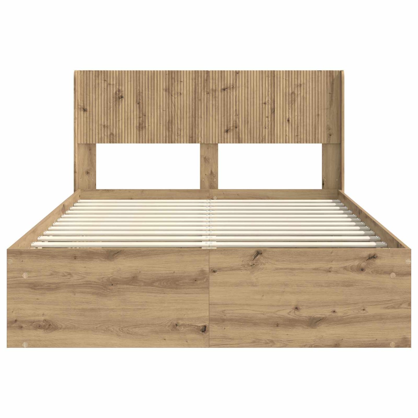 Bed Frame with Storage and Headboard Artisan Oak 120 x 200 cm
