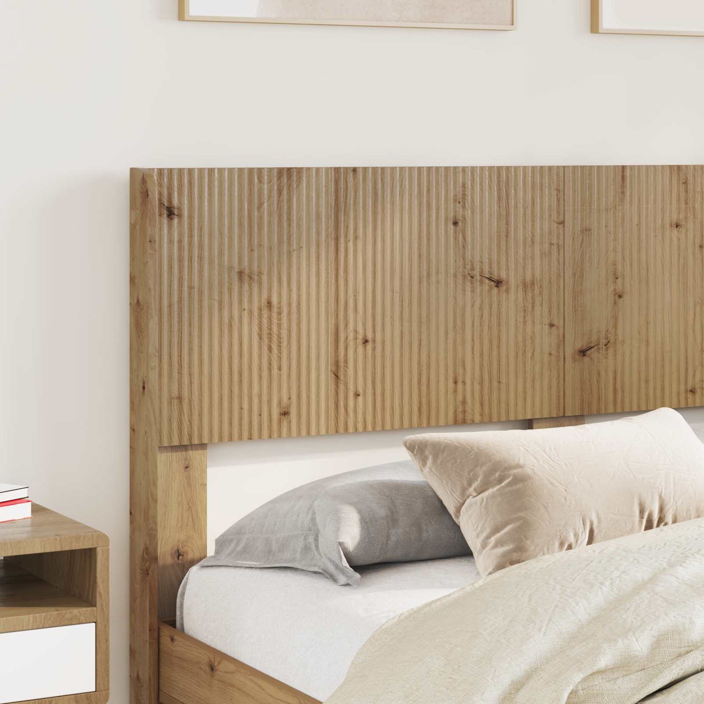 Bed Frame with Storage and Headboard Artisan Oak 120 x 190 cm