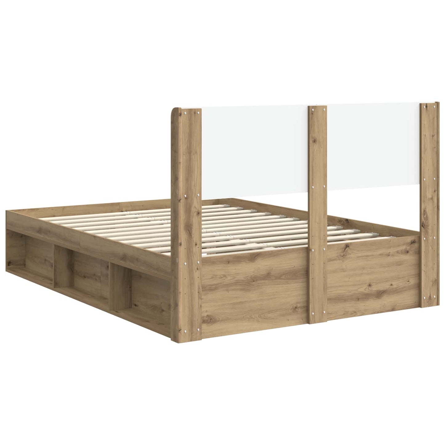 Bed Frame with Storage and Headboard Artisan Oak 120 x 190 cm