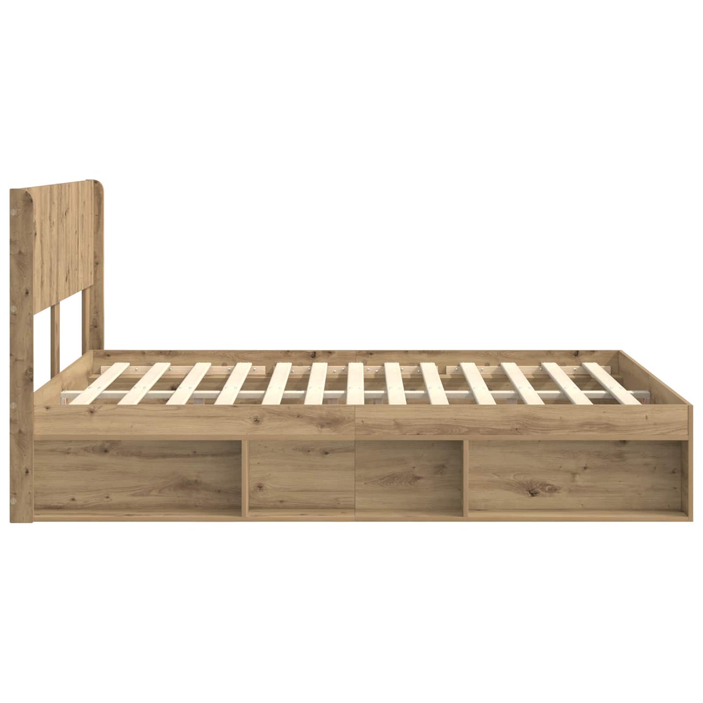 Bed Frame with Storage and Headboard Artisan Oak 120 x 190 cm