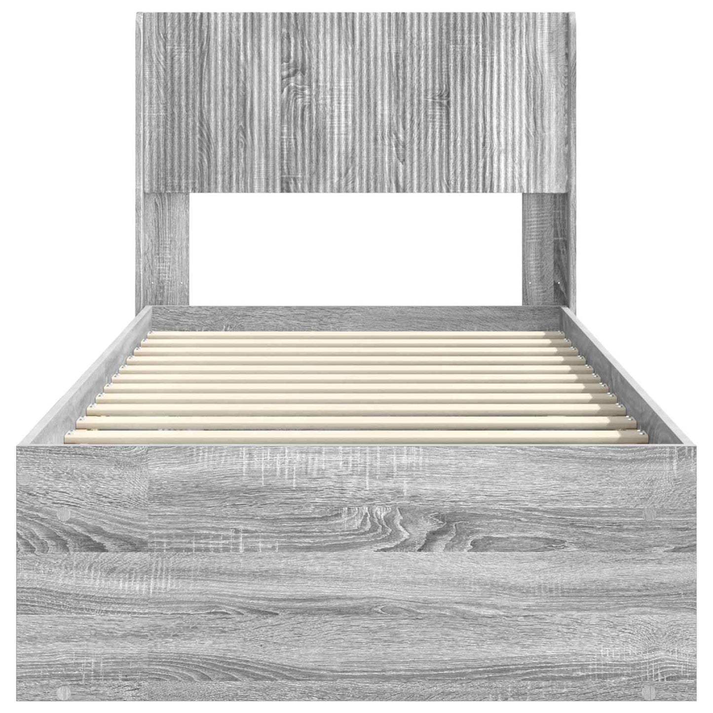 Bed Frame with Storage and Headboard Grey Sonoma 100 x 200 cm