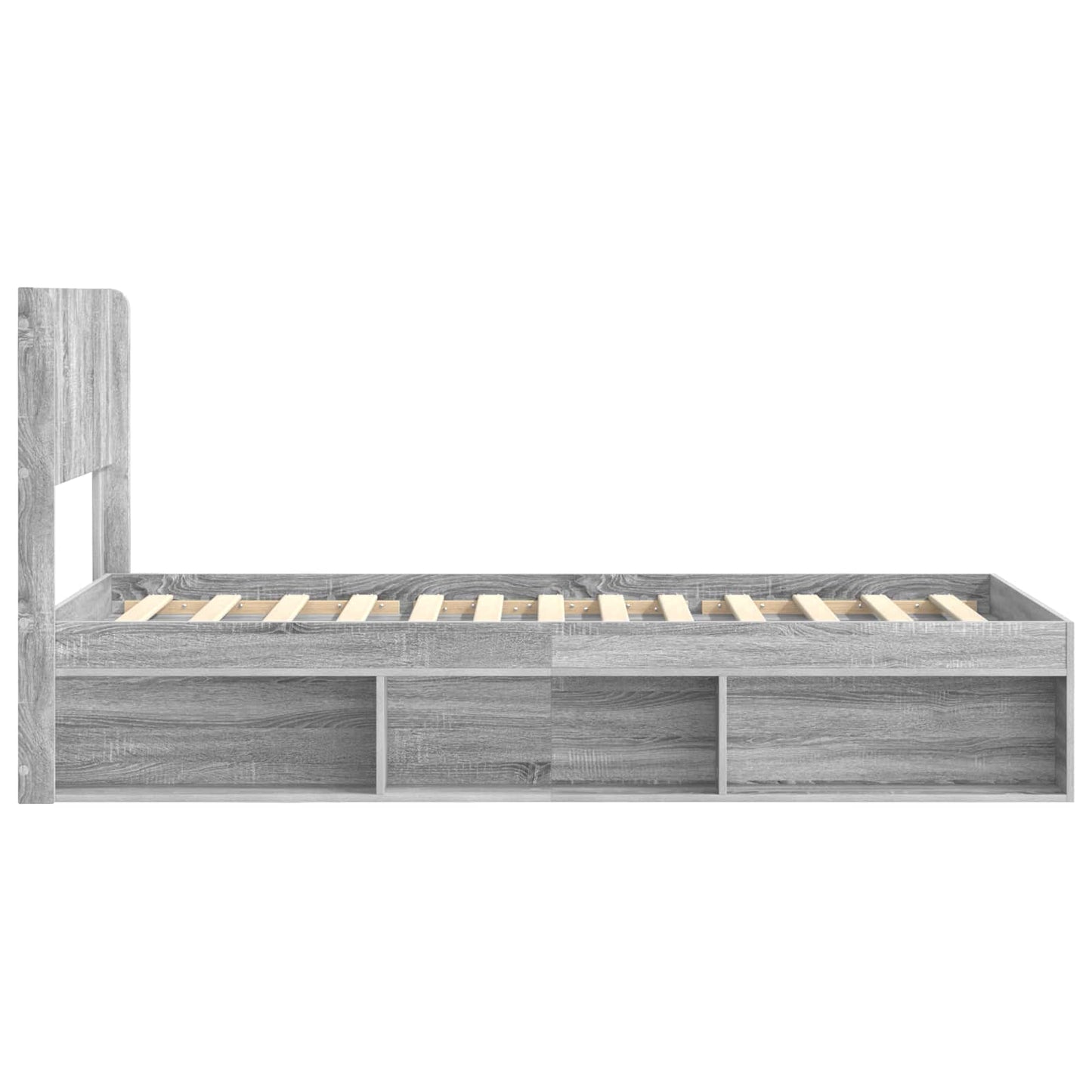 Bed Frame with Storage and Headboard Grey Sonoma 100 x 200 cm