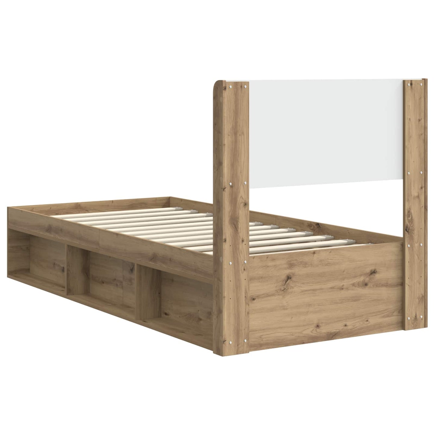 Bed Frame with Storage and Headboard Artisan Oak 100 x 200 cm