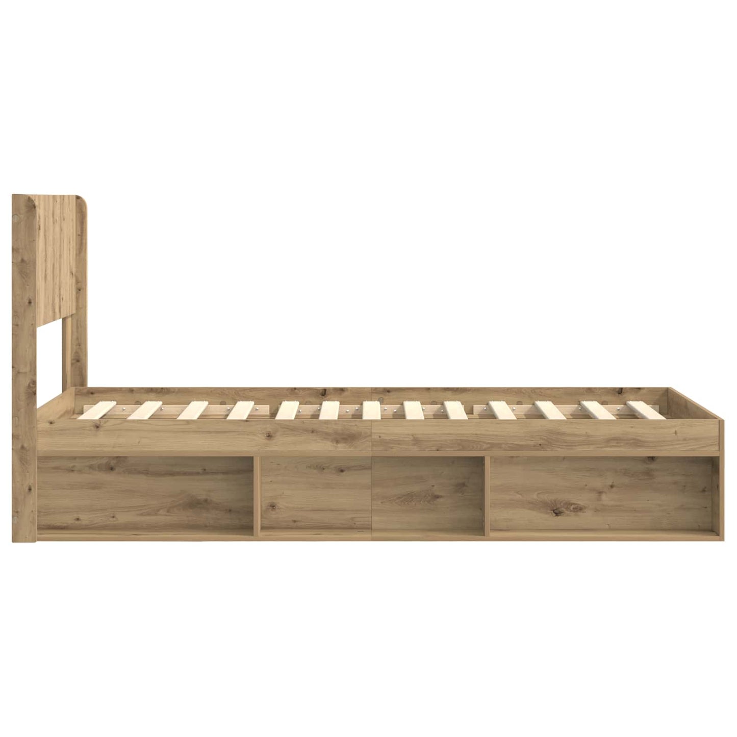 Bed Frame with Storage and Headboard Artisan Oak 100 x 200 cm