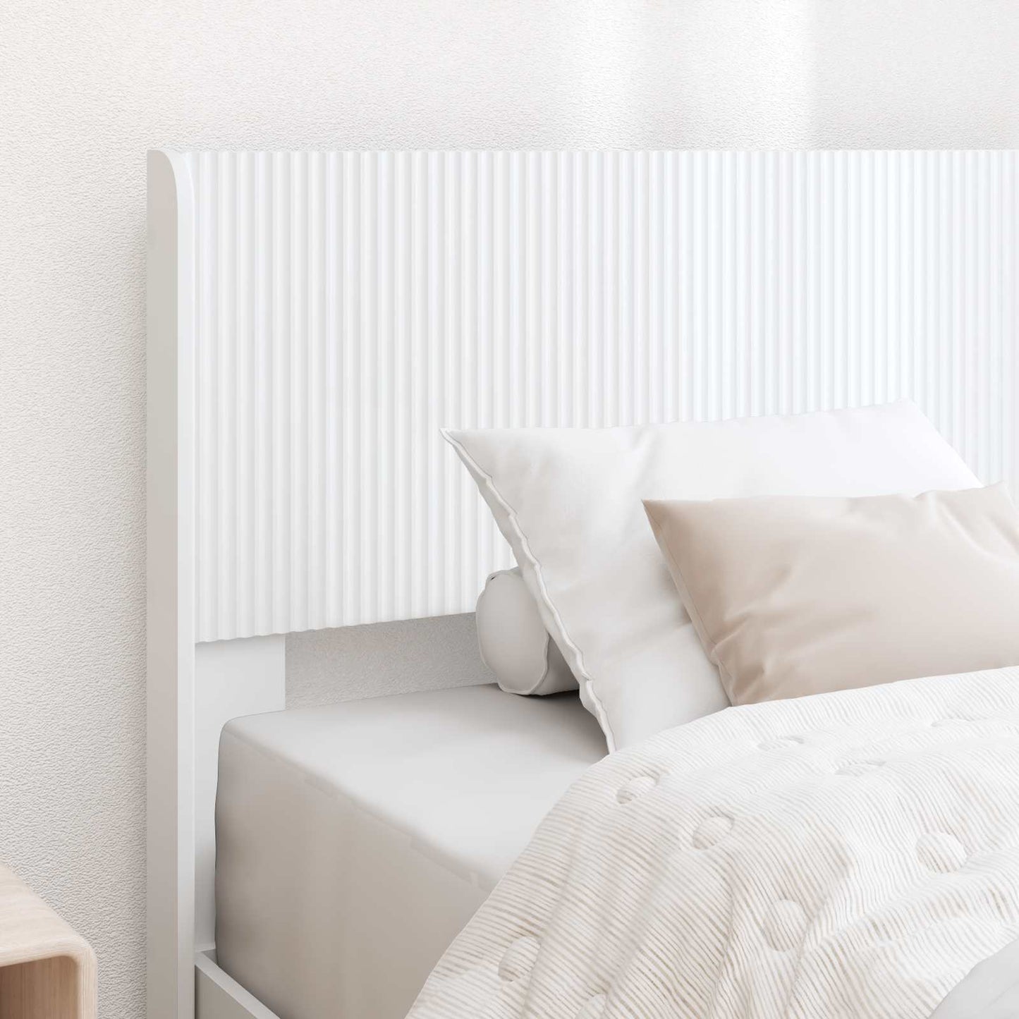 Bed Frame with Storage and Headboard White 90 x 200 cm