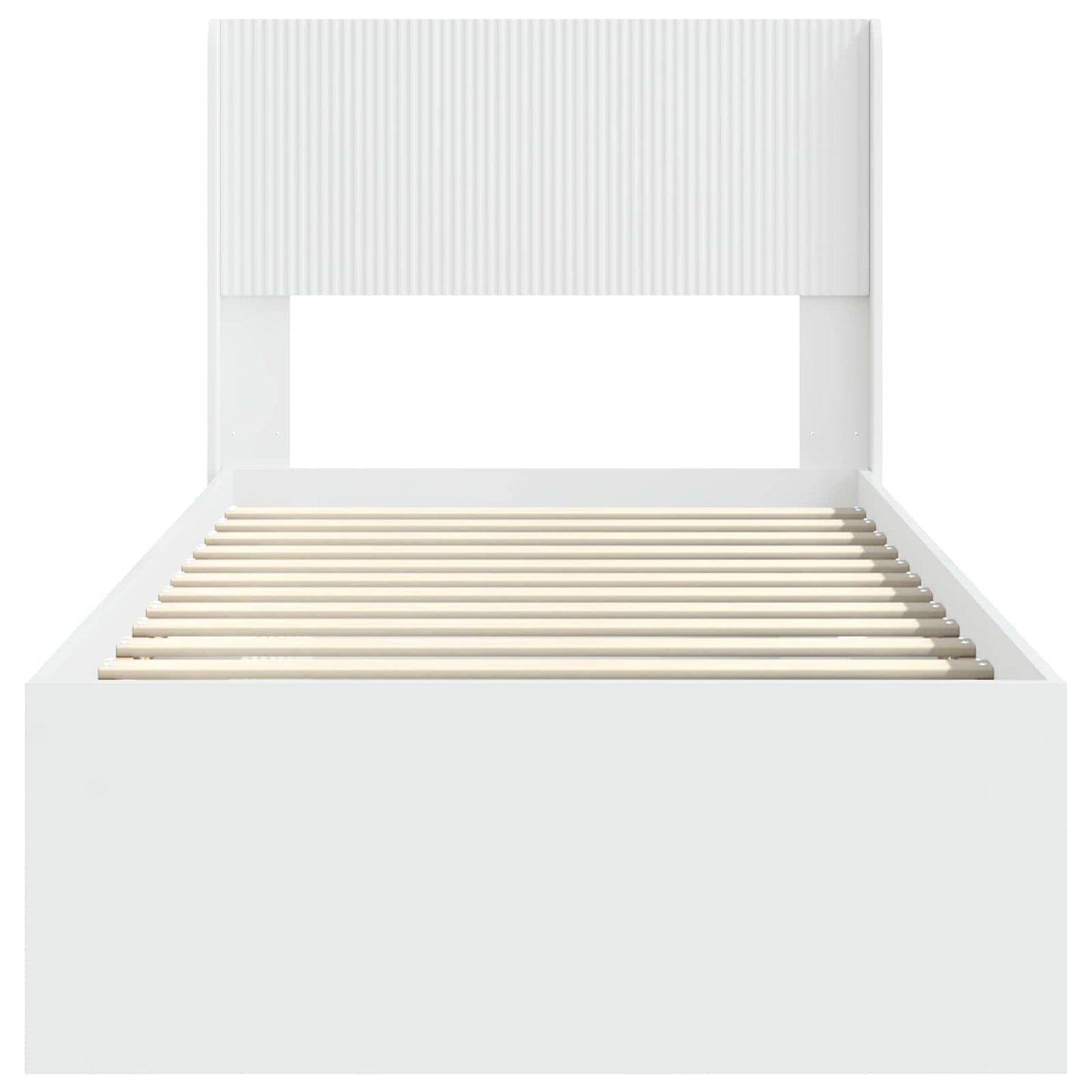 Bed Frame with Storage and Headboard White 90 x 200 cm