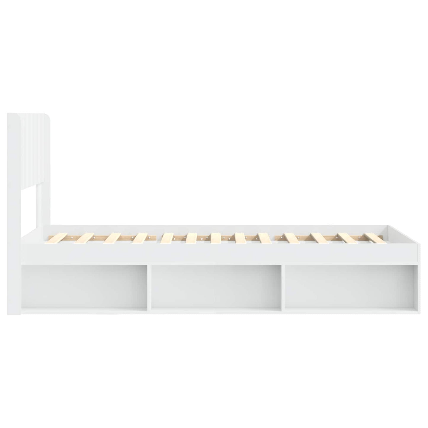 Bed Frame with Storage and Headboard White 90 x 200 cm