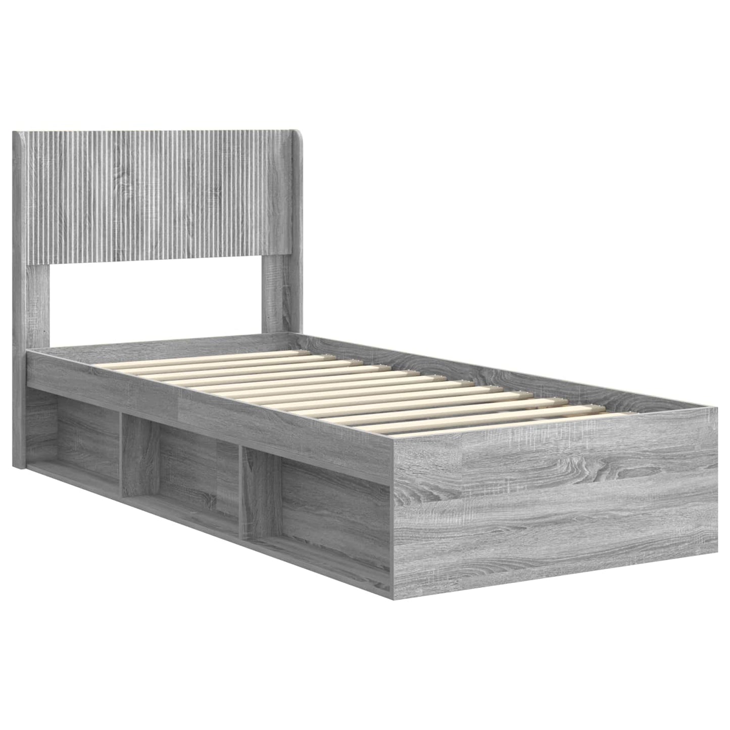 Bed Frame with Storage and Headboard 3 pcs Engineered Wood