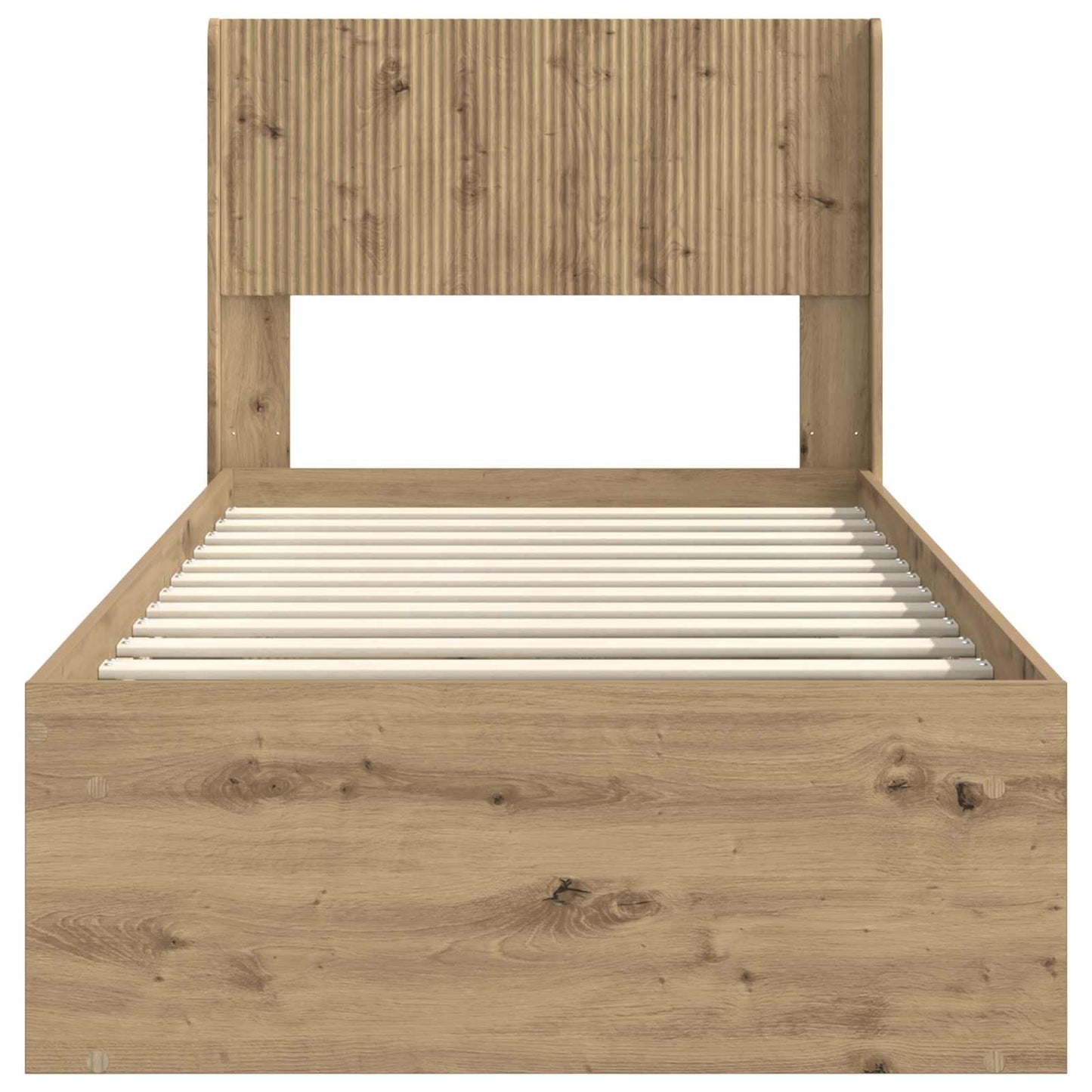 Bed Frame with Storage and Headboard Artisan Oak 90 x 200 cm