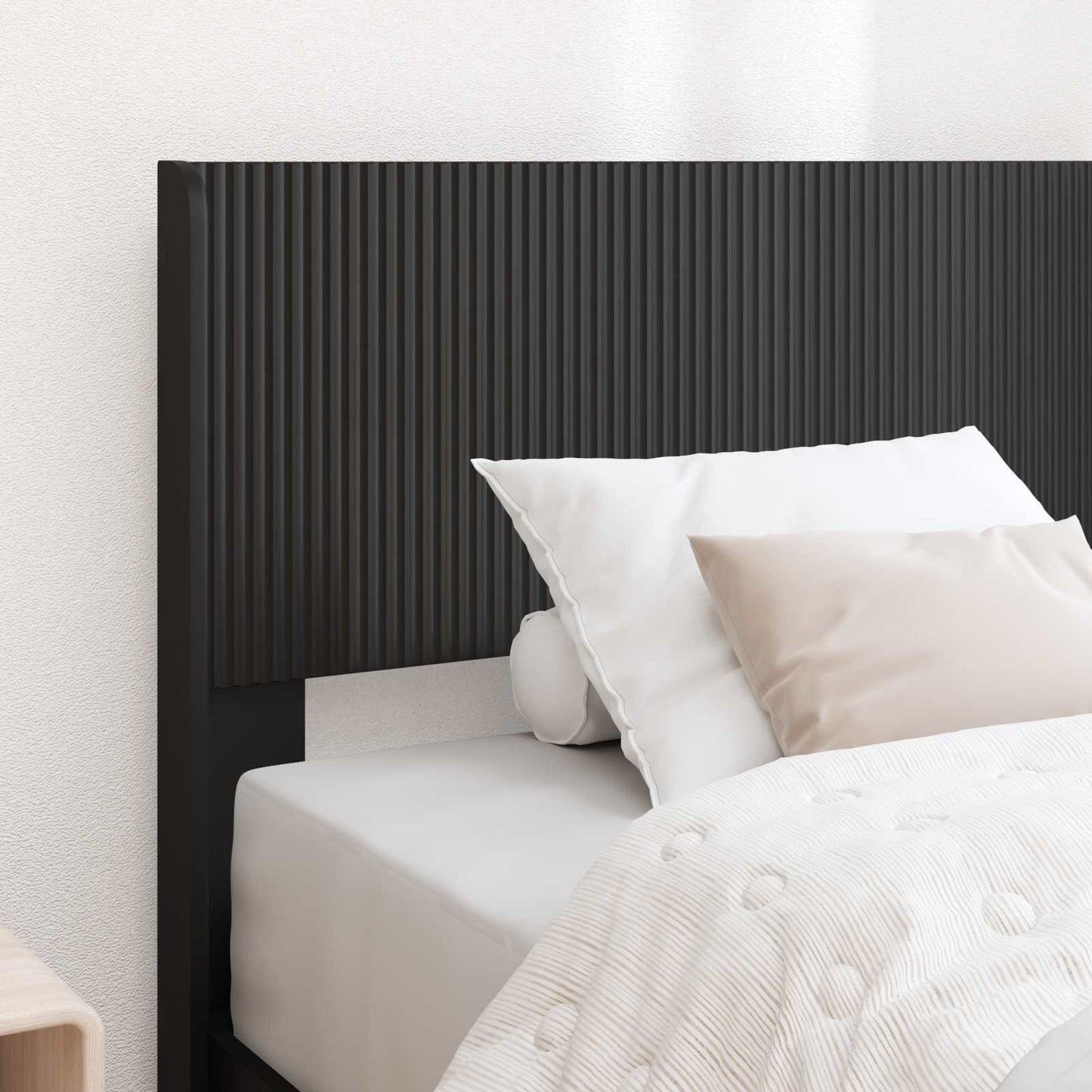 Bed Frame with Storage and Headboard Black 90 x 190 cm