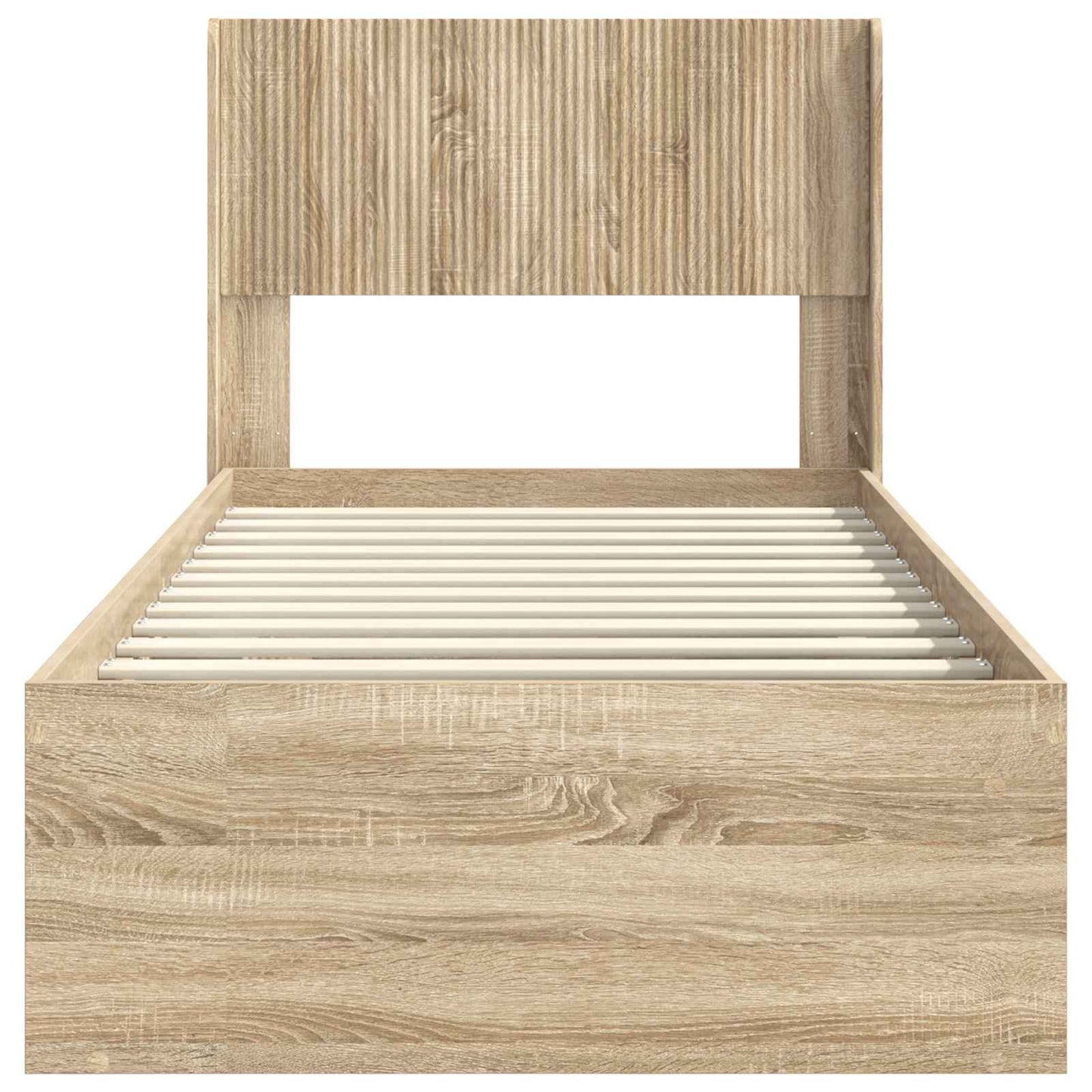 Bed Frame with Storage and Headboard Sonoma Oak 90 x 190 cm