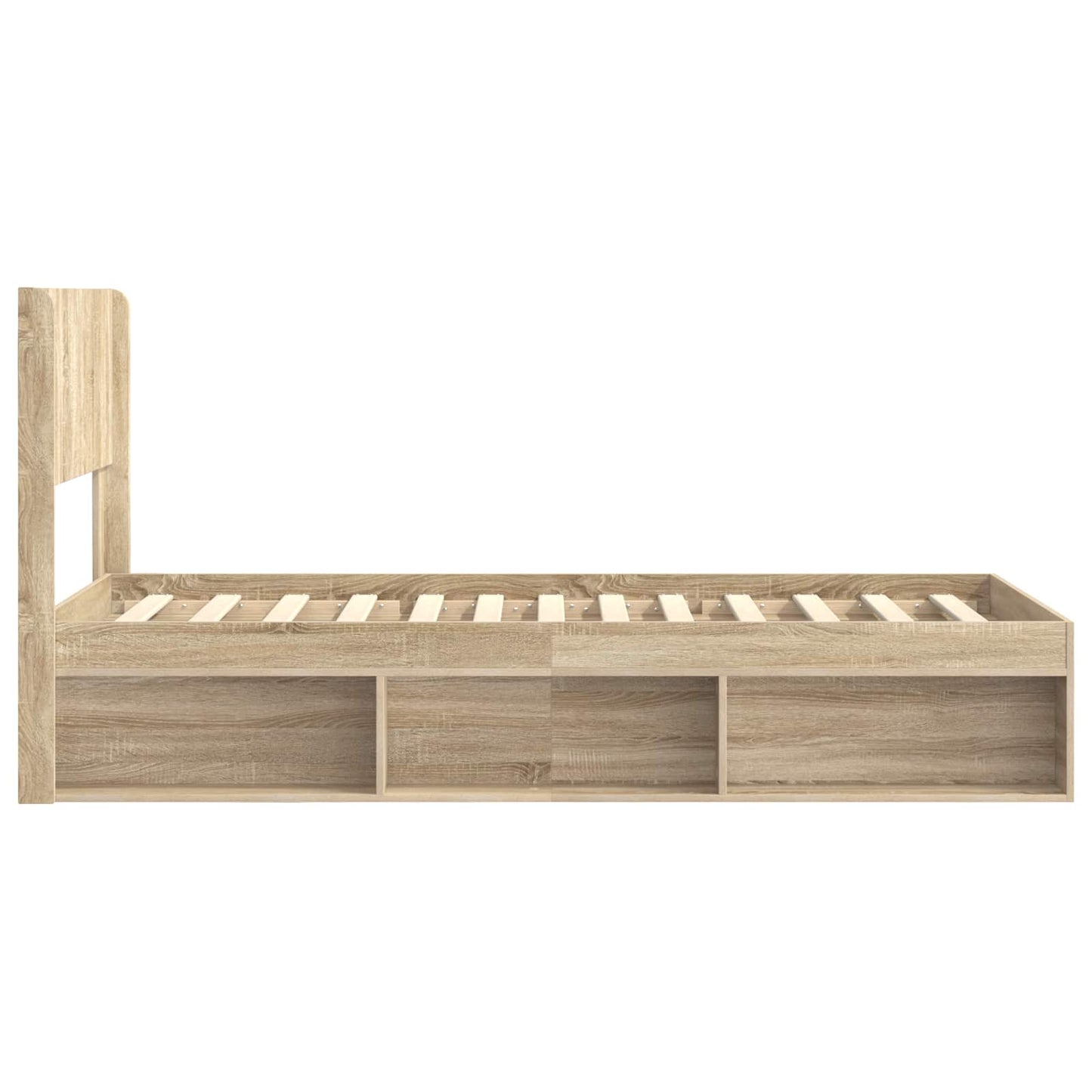 Bed Frame with Storage and Headboard Sonoma Oak 90 x 190 cm