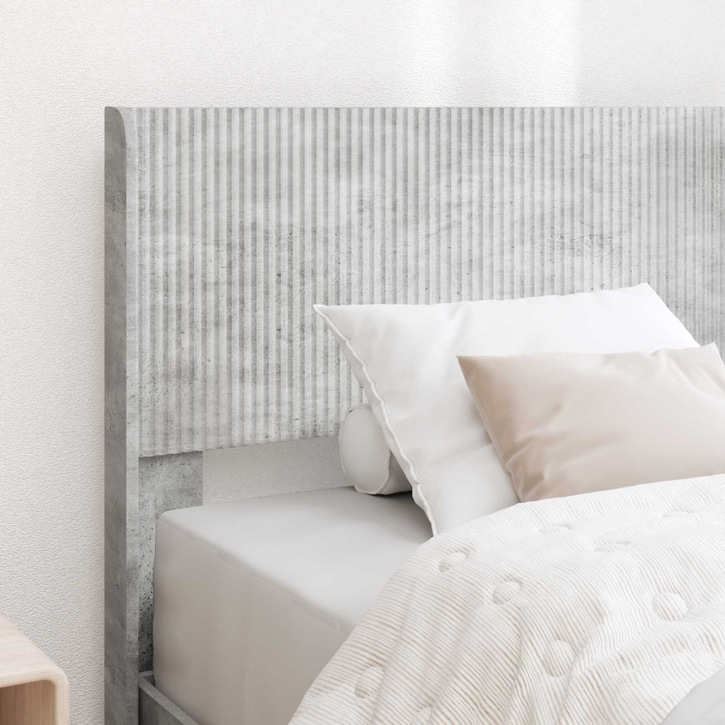 Bed Frame with Storage and Headboard Concrete Grey 90 x 190 cm