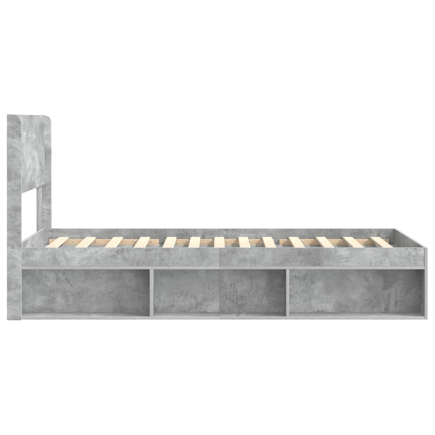 Bed Frame with Storage and Headboard Concrete Grey 90 x 190 cm
