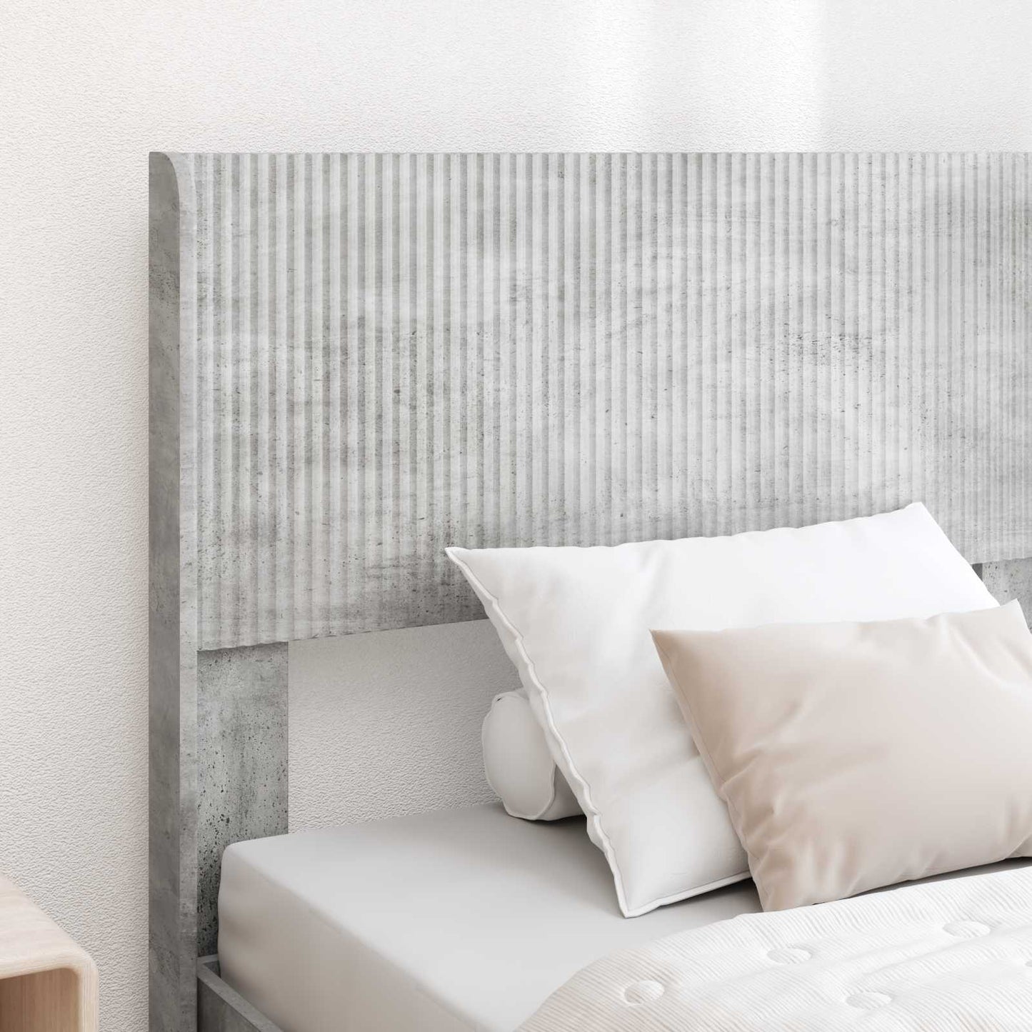 Bed Frame with Storage and Headboard Concrete Grey 75 x 190 cm