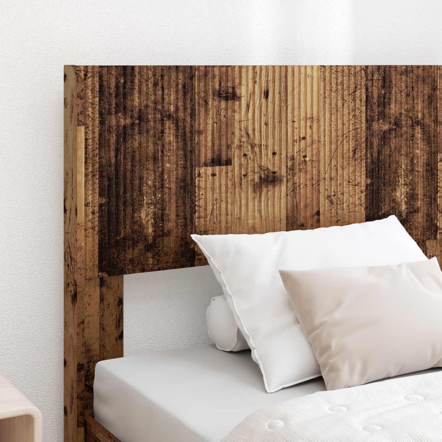 Bed Frame with Storage and Headboard Old Wood 75 x 190 cm