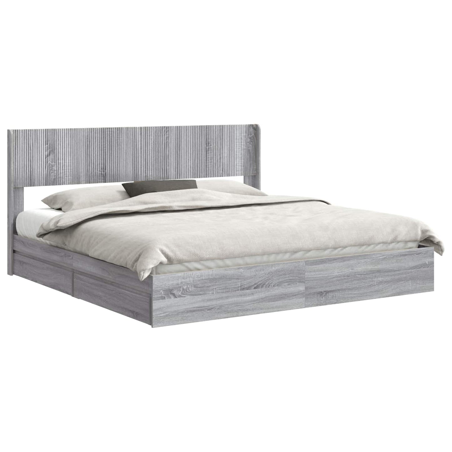 Bed Frame with Storage and Headboard 3 pcs Engineered Wood