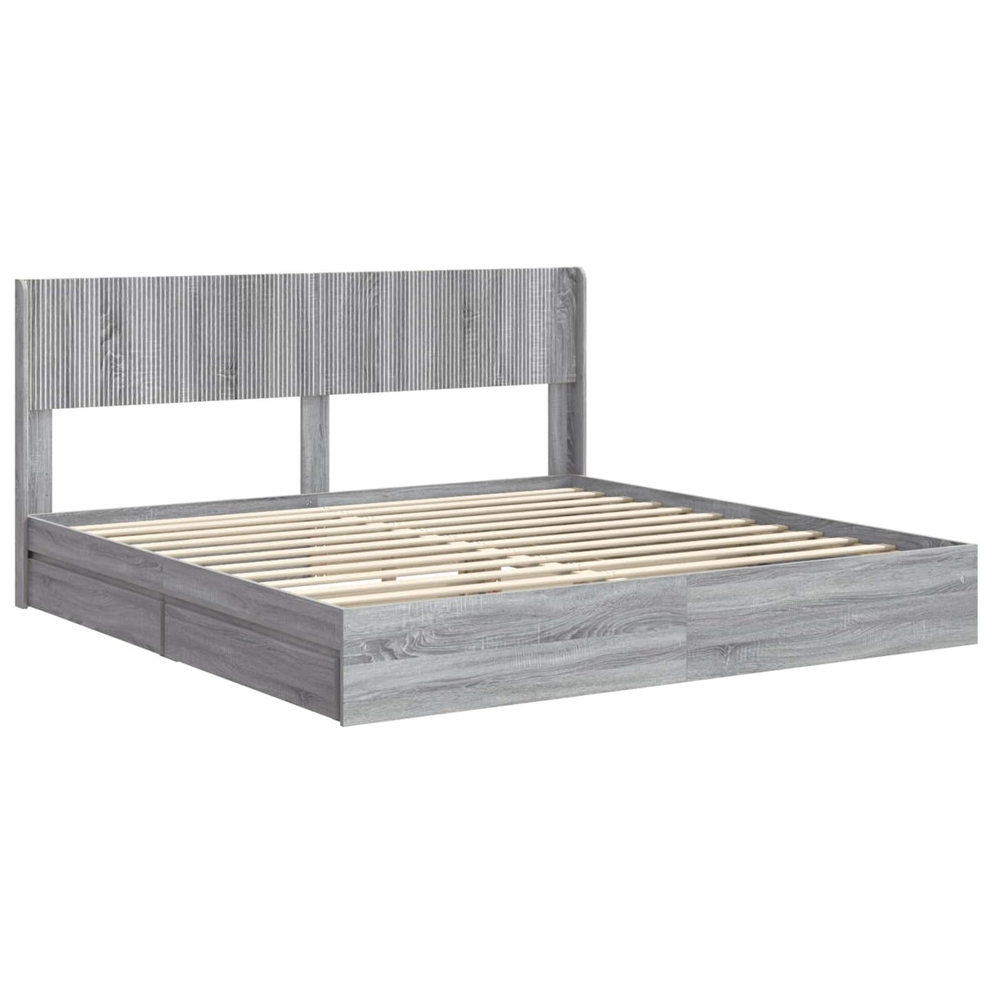 Bed Frame with Storage and Headboard 3 pcs Engineered Wood