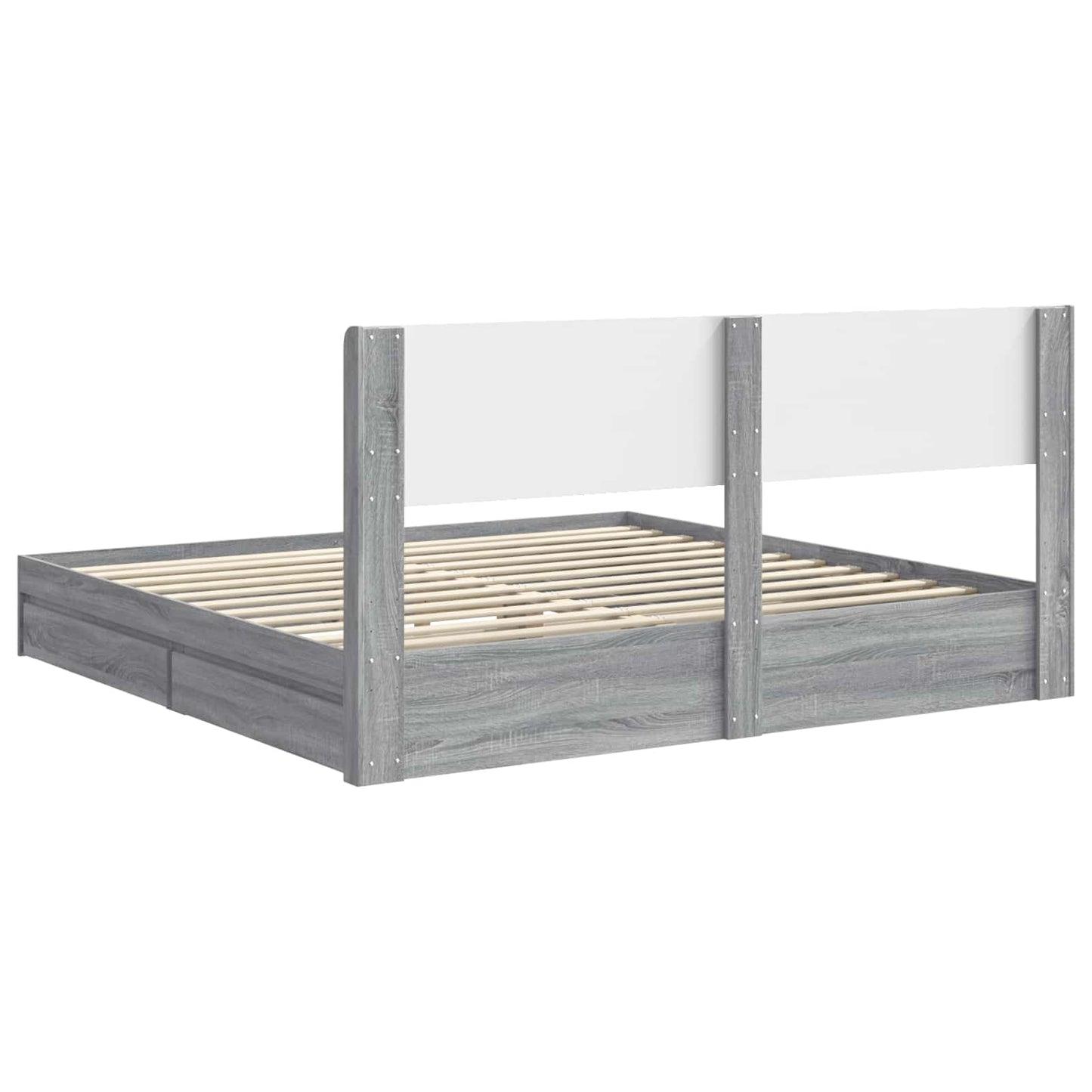 Bed Frame with Storage and Headboard 3 pcs Engineered Wood