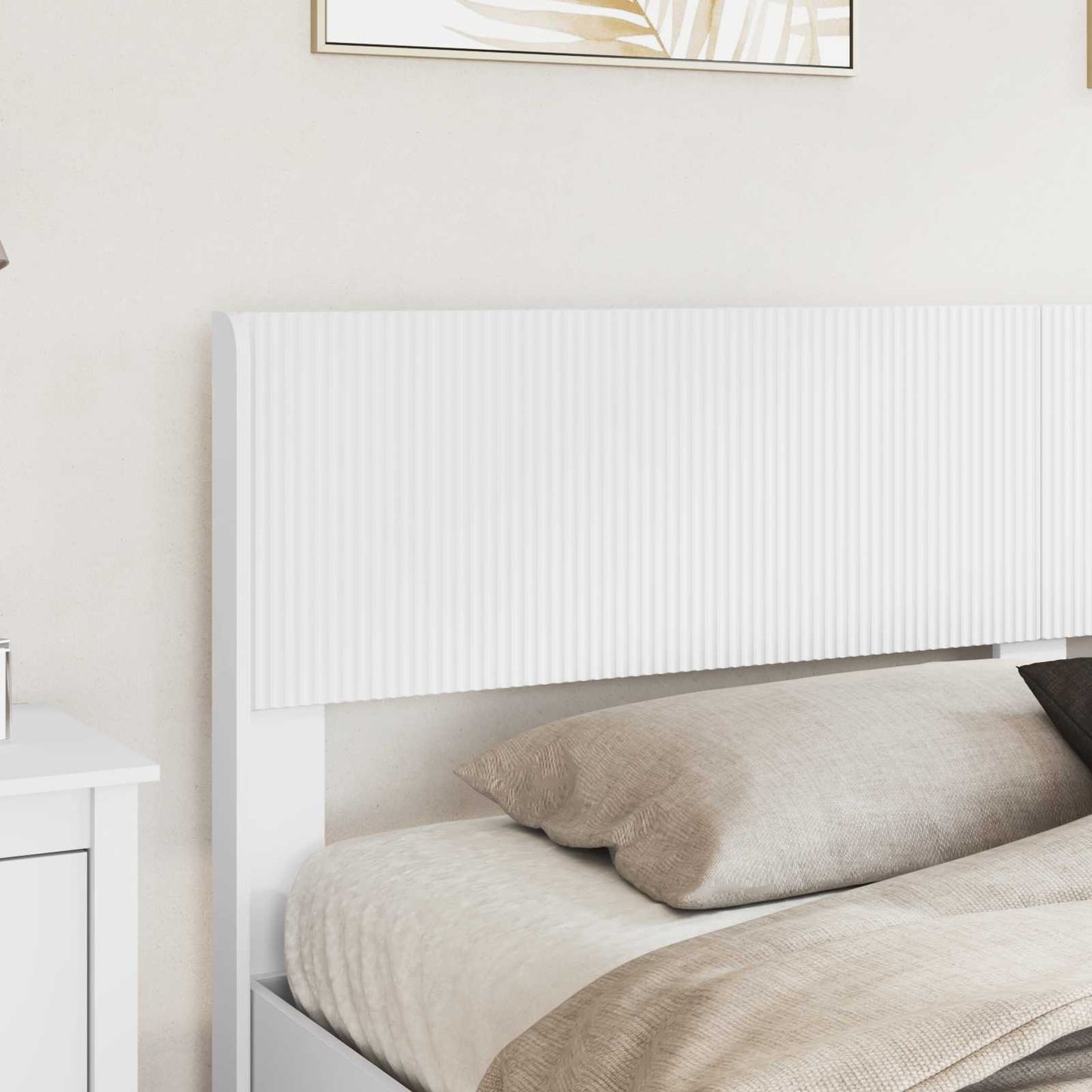 Bed Frame with Storage and Headboard White 180 x 200 cm