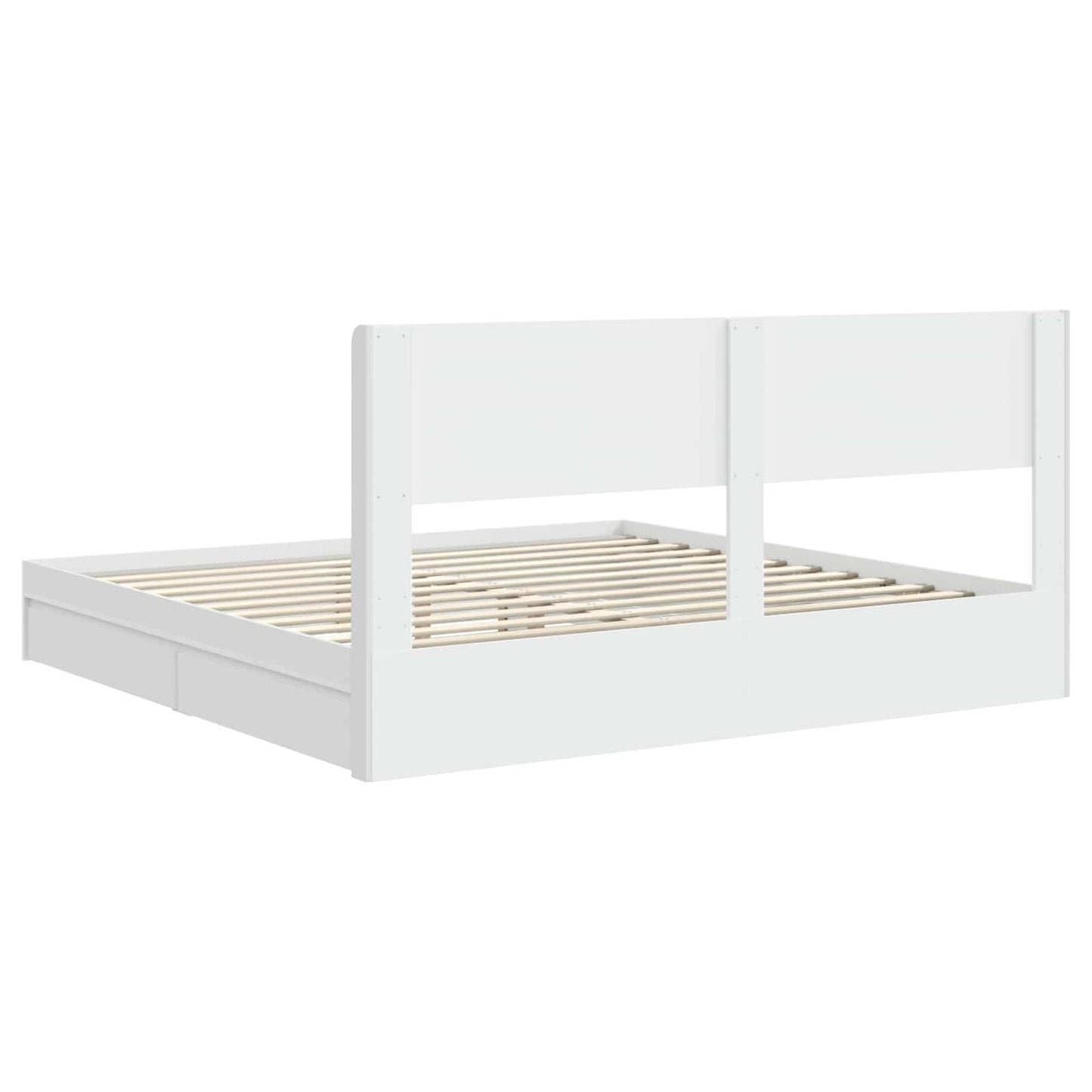 Bed Frame with Storage and Headboard White 180 x 200 cm