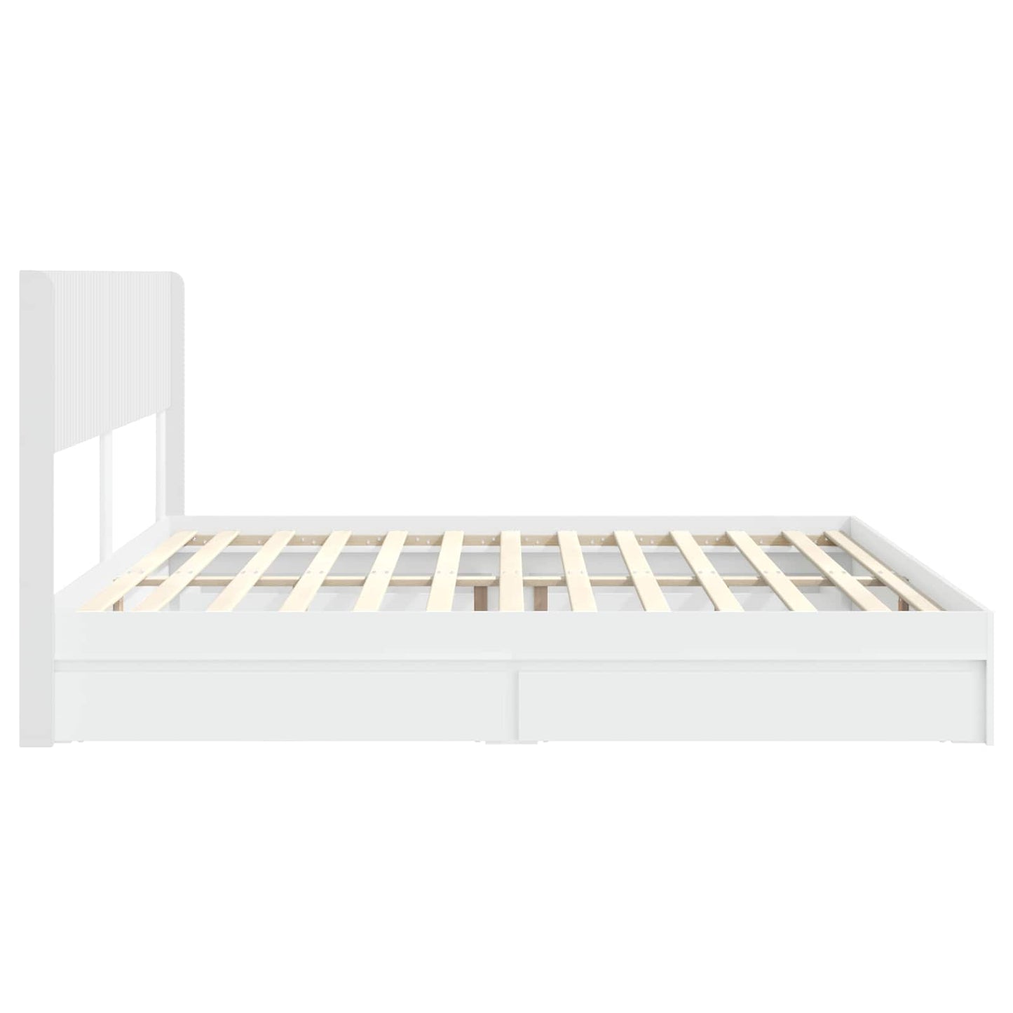 Bed Frame with Storage and Headboard White 180 x 200 cm