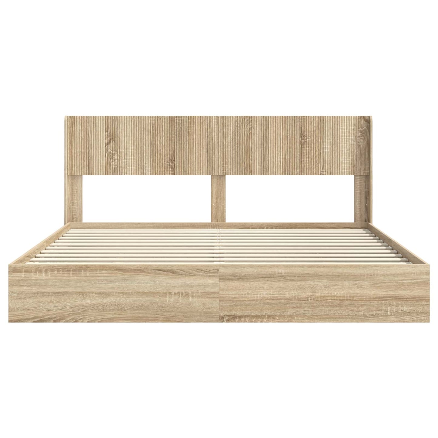 Bed Frame with Storage and Headboard Sonoma Oak 180 x 200 cm