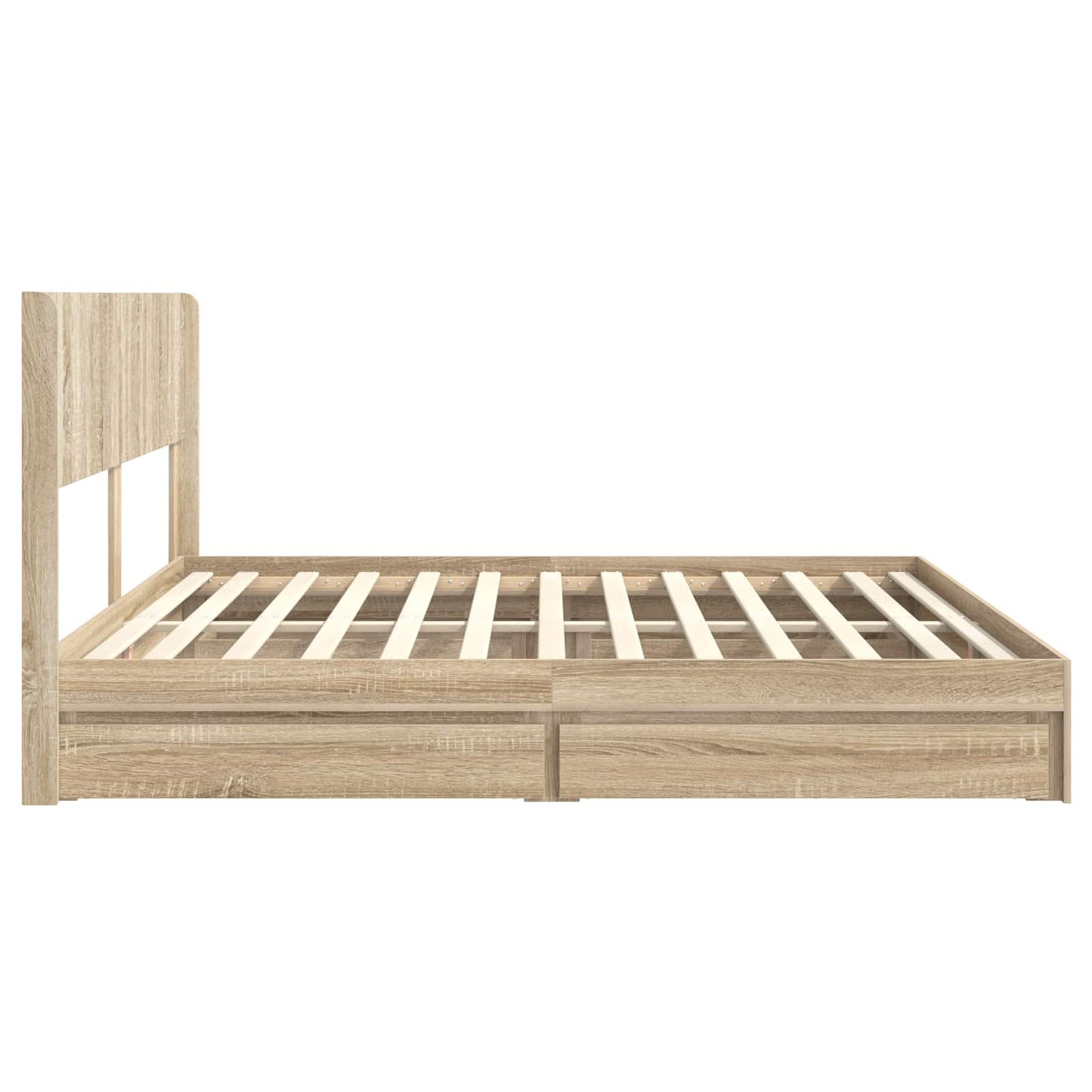 Bed Frame with Storage and Headboard Sonoma Oak 180 x 200 cm