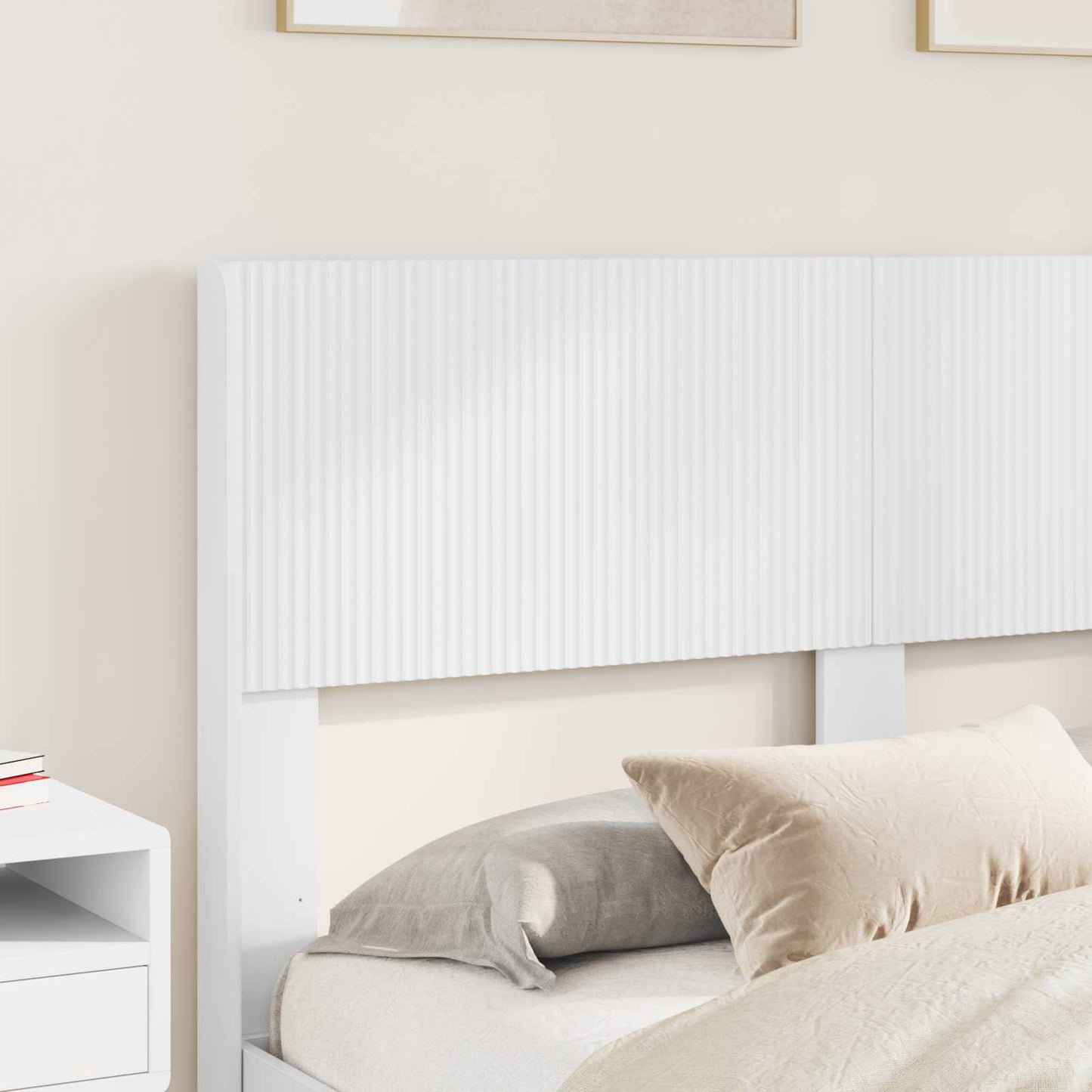 Bed Frame with Storage and Headboard White 160 x 200 cm
