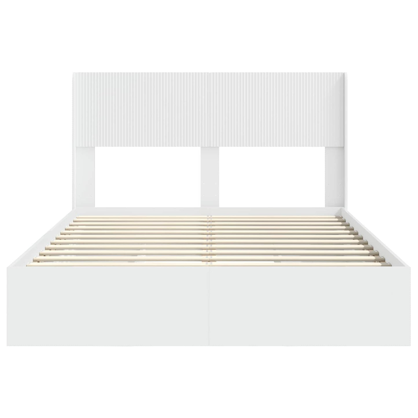 Bed Frame with Storage and Headboard White 160 x 200 cm