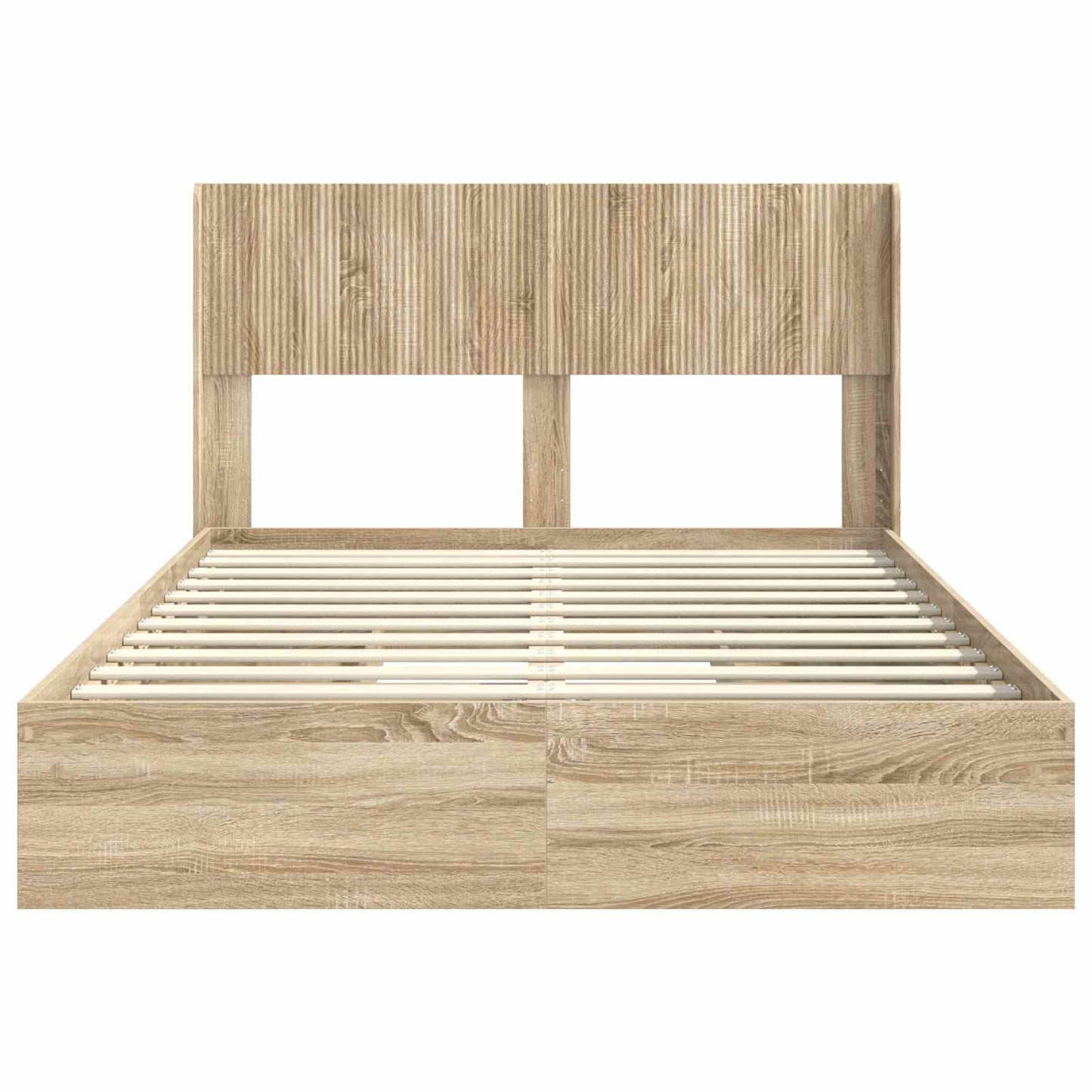 Bed Frame with Storage and Headboard Sonoma Oak 150 x 200 cm