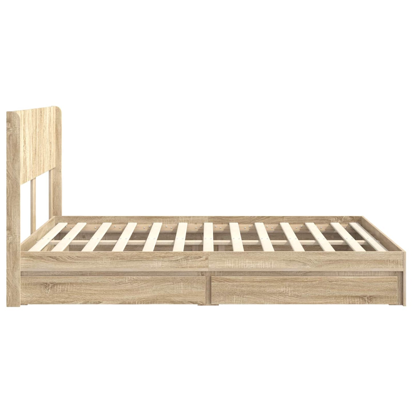 Bed Frame with Storage and Headboard Sonoma Oak 150 x 200 cm