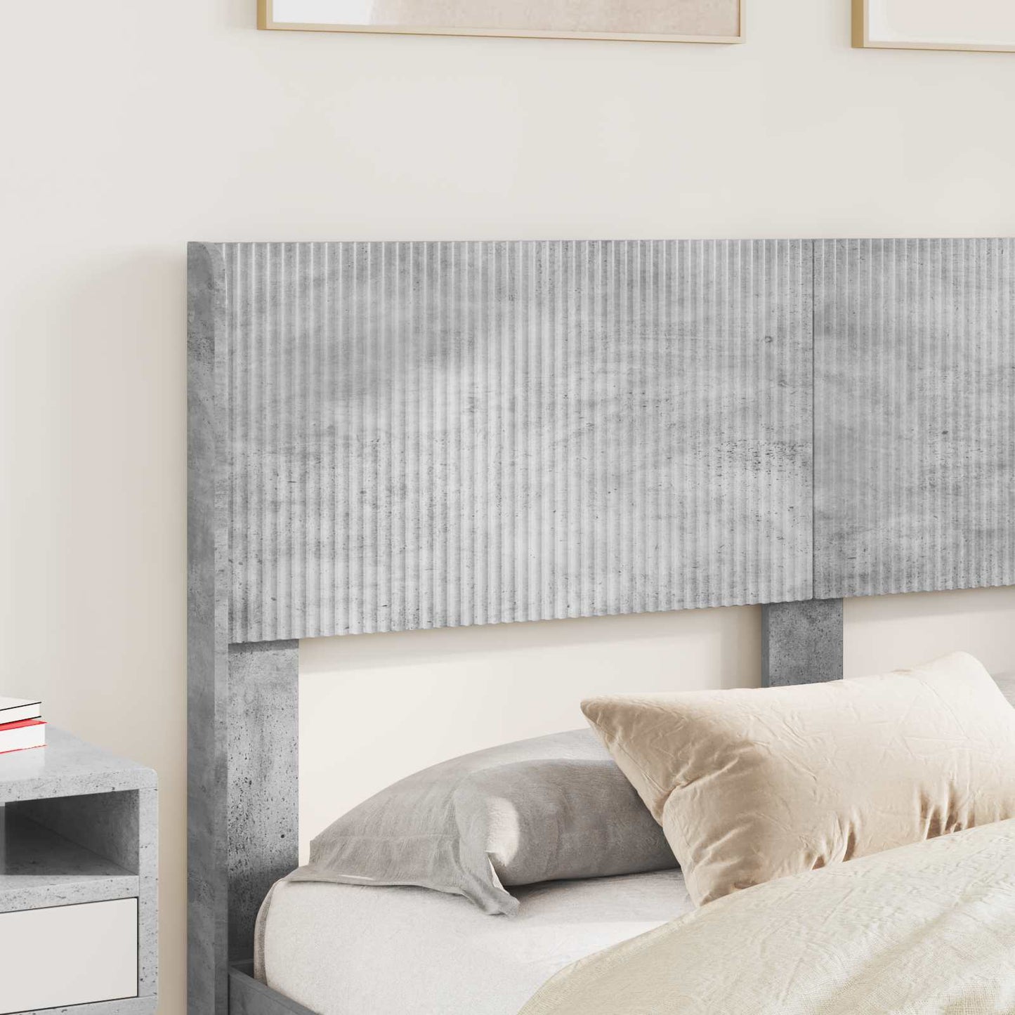 Bed Frame with Storage and Headboard Concrete Grey 150 x 200 cm