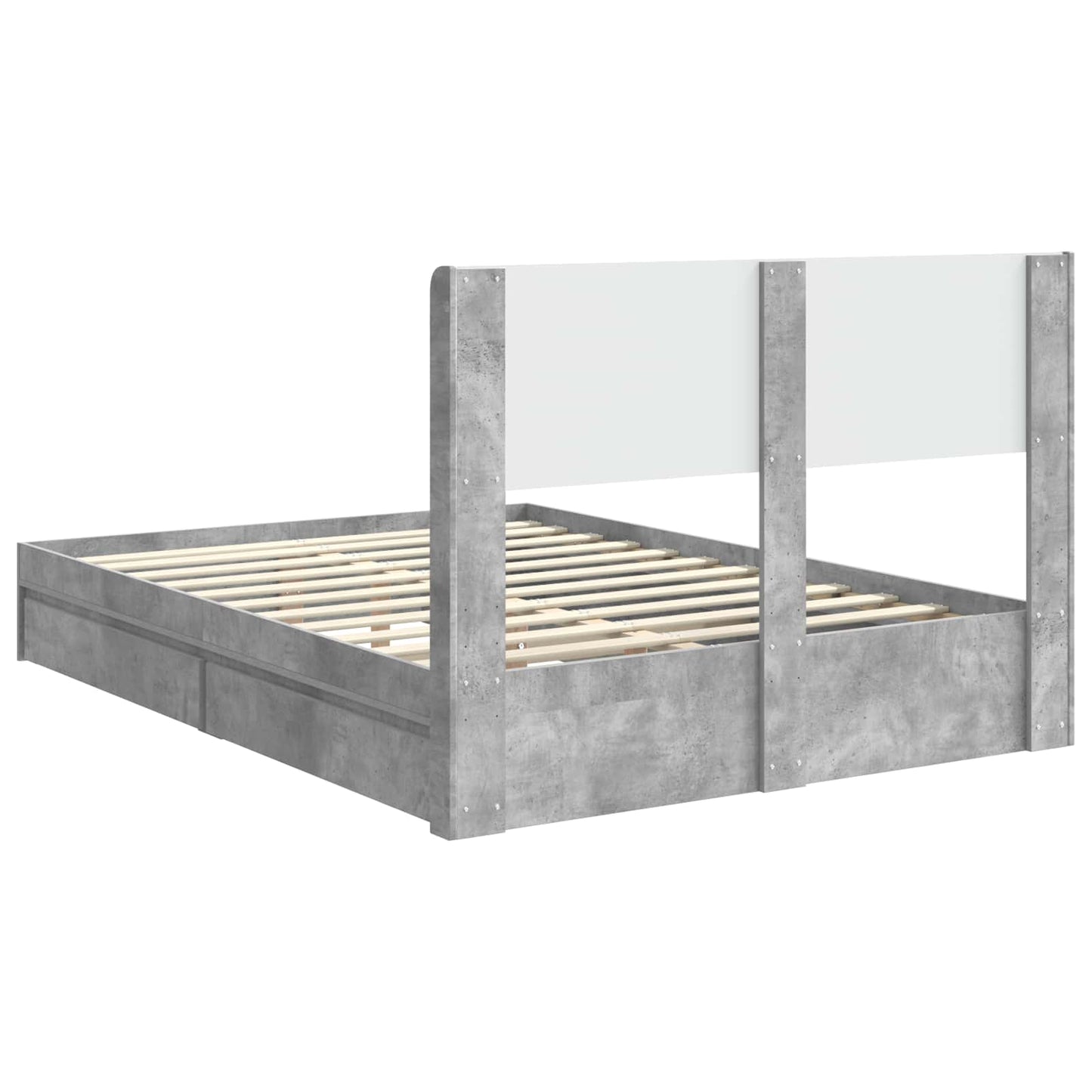 Bed Frame with Storage and Headboard Concrete Grey 150 x 200 cm