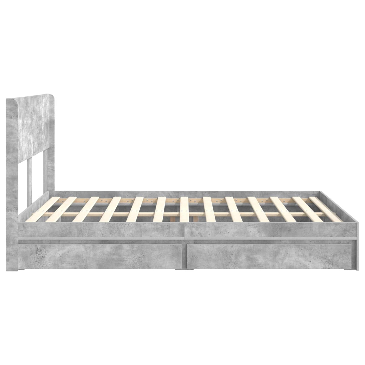Bed Frame with Storage and Headboard Concrete Grey 150 x 200 cm