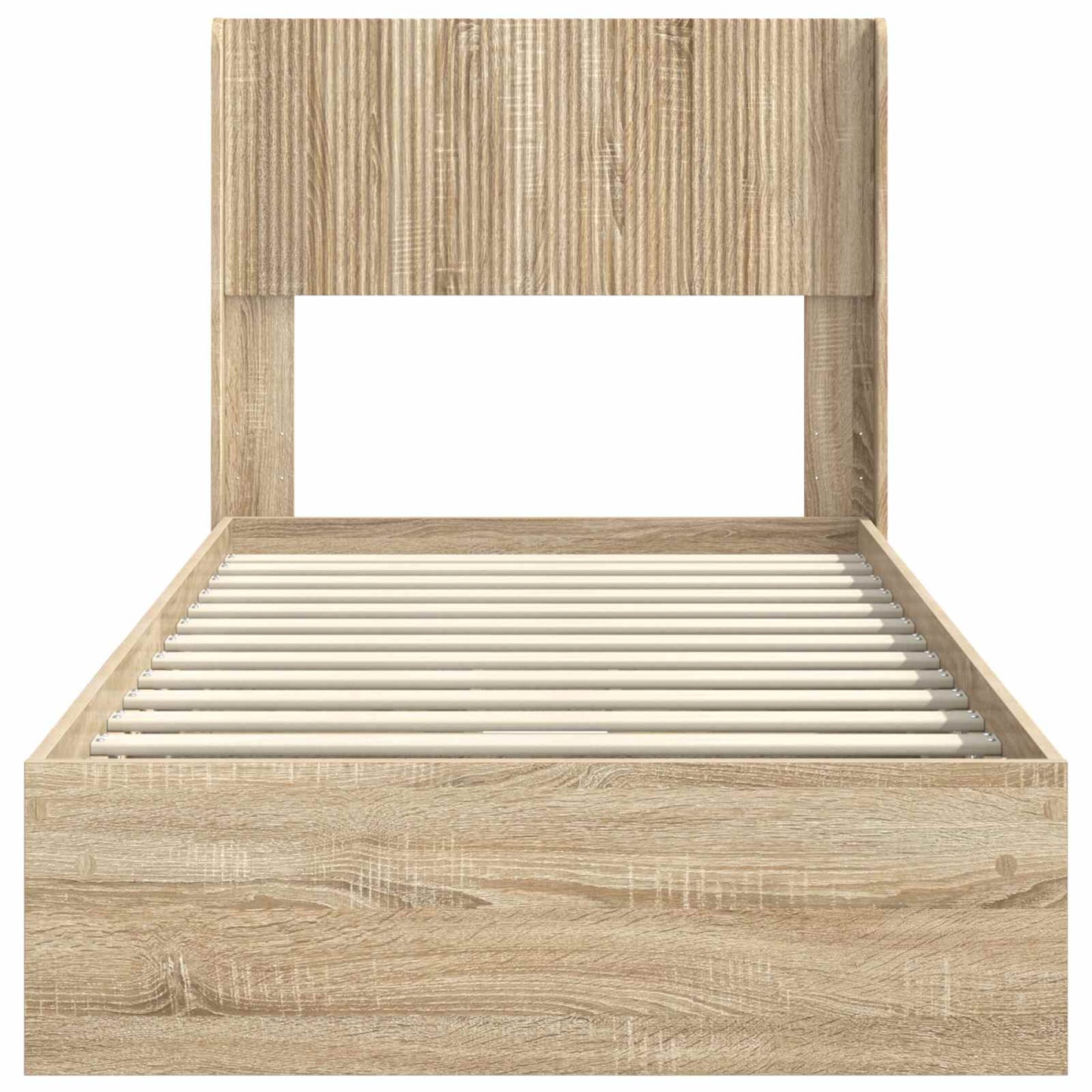 Bed Frame with Storage and Headboard Sonoma Oak 90 x 200 cm