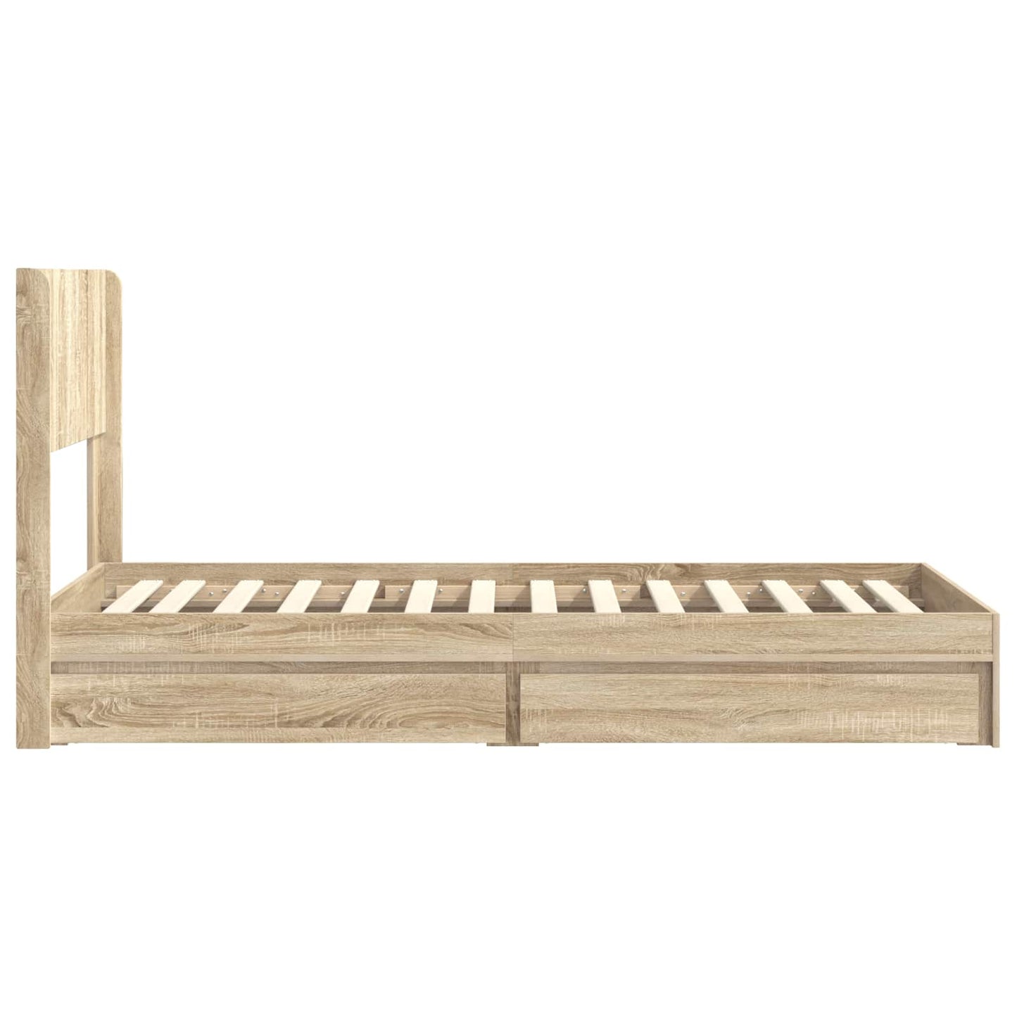 Bed Frame with Storage and Headboard Sonoma Oak 90 x 200 cm