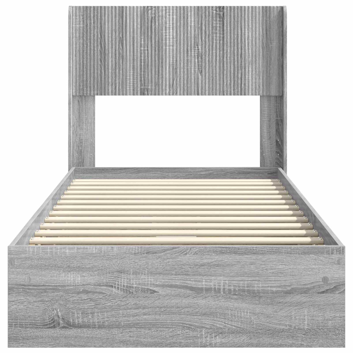 Bed Frame with Storage and Headboard Grey Sonoma 90 x 200 cm