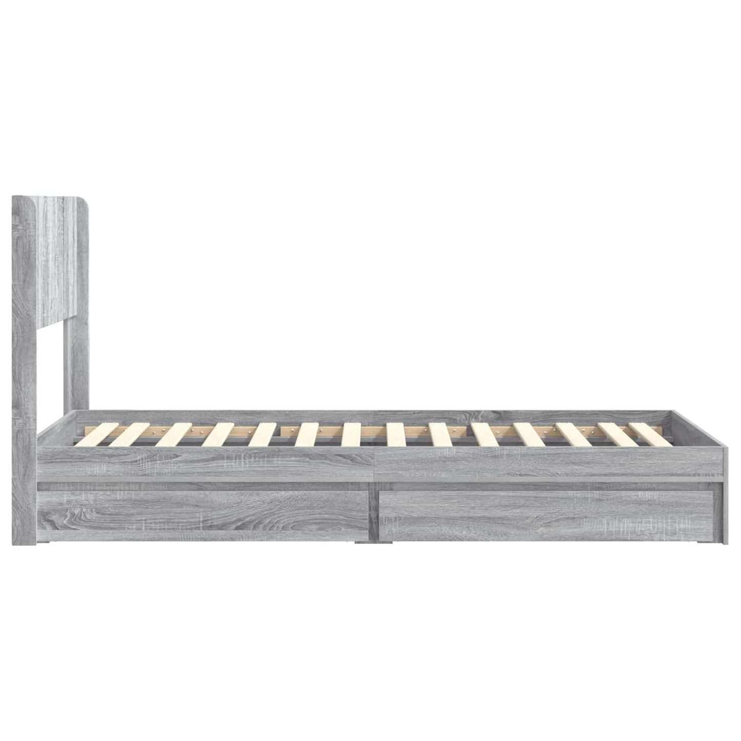 Bed Frame with Storage and Headboard Grey Sonoma 90 x 200 cm