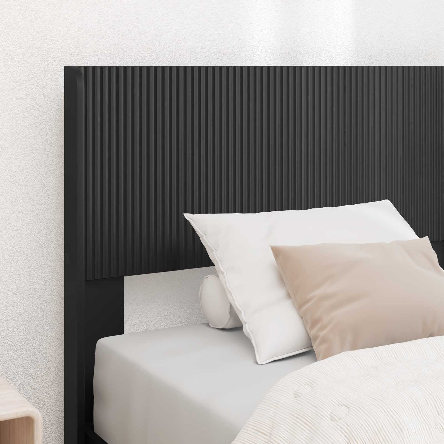 Bed Frame with Storage and Headboard Black 90 x 190 cm