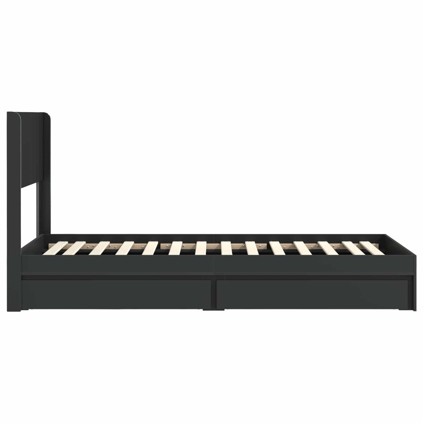 Bed Frame with Storage and Headboard Black 90 x 190 cm